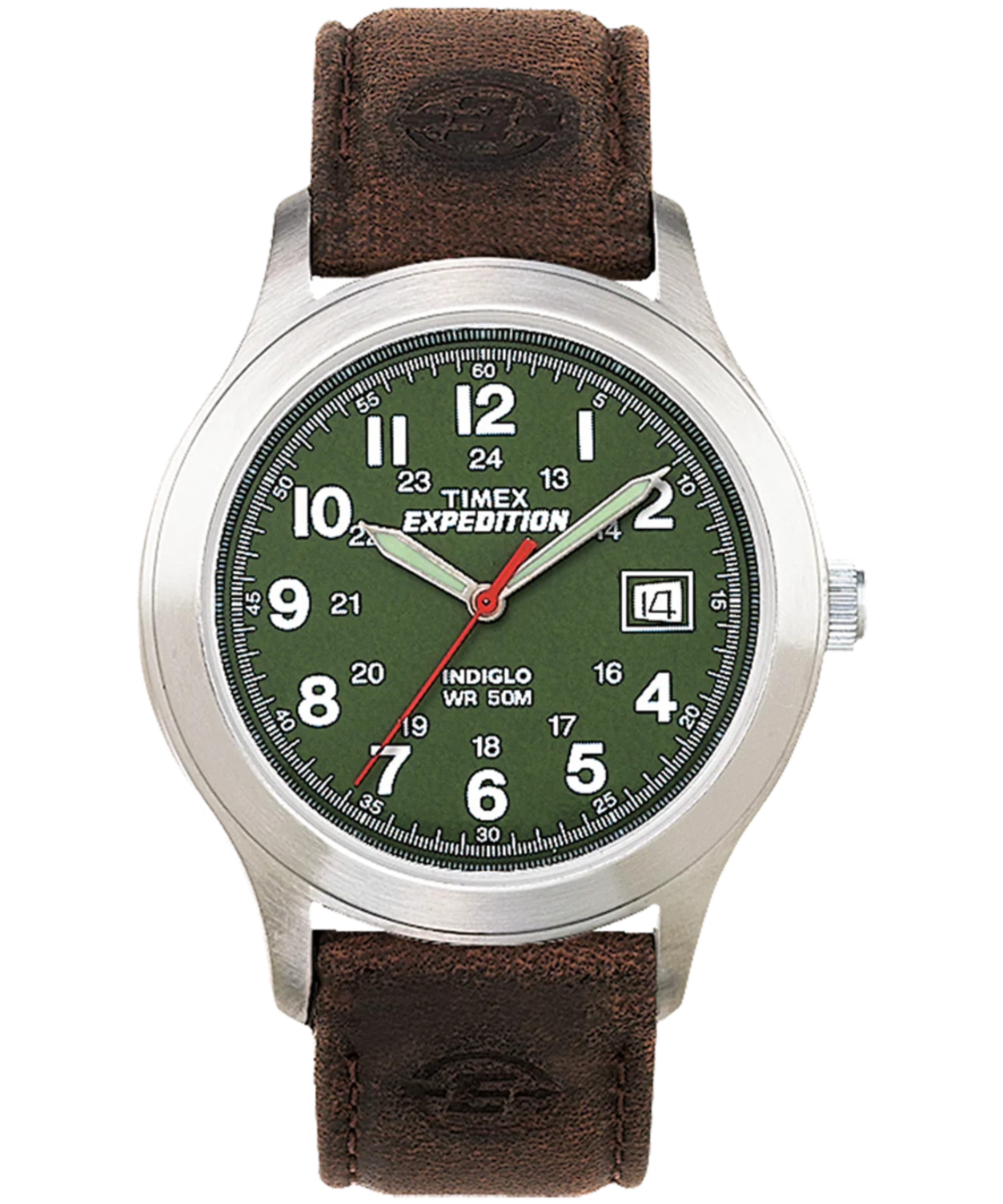 Expedition Metal Field 39mm Leather Strap Watch