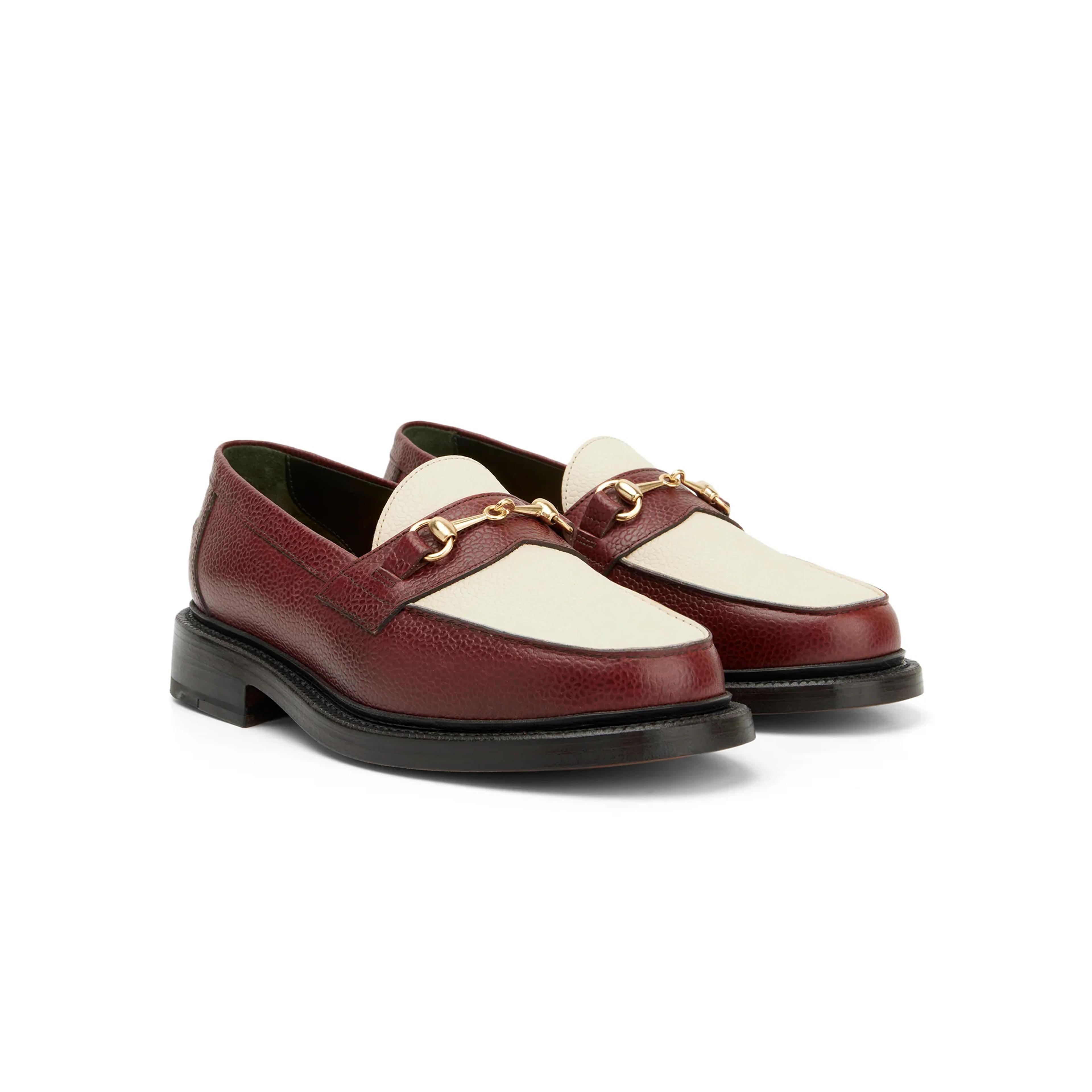 The Mason Horse Bit Loafer, Bordeaux/Cream - Blackstock & Weber