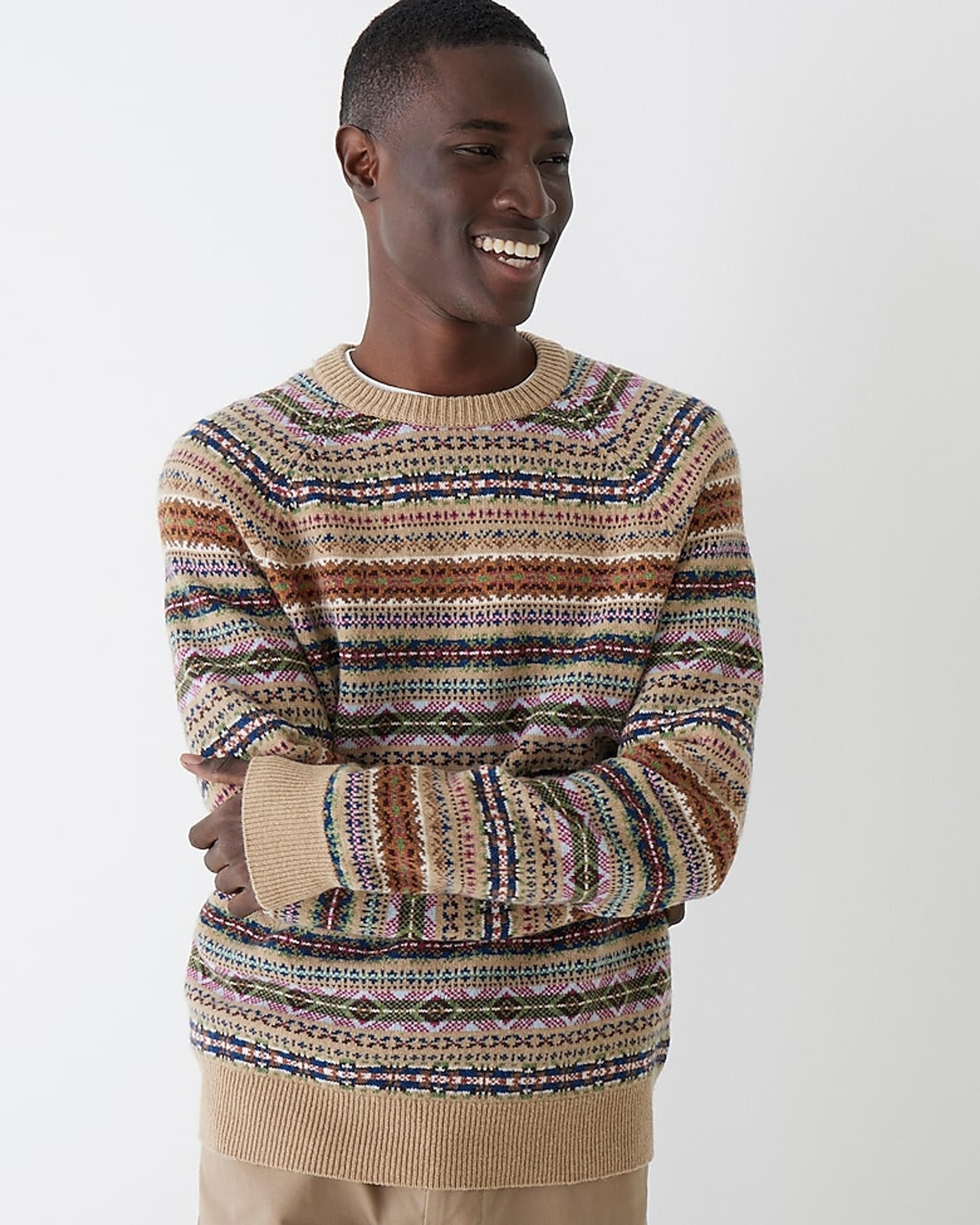 J.Crew: Fair Isle Sweater In Lambswool Blend For Men