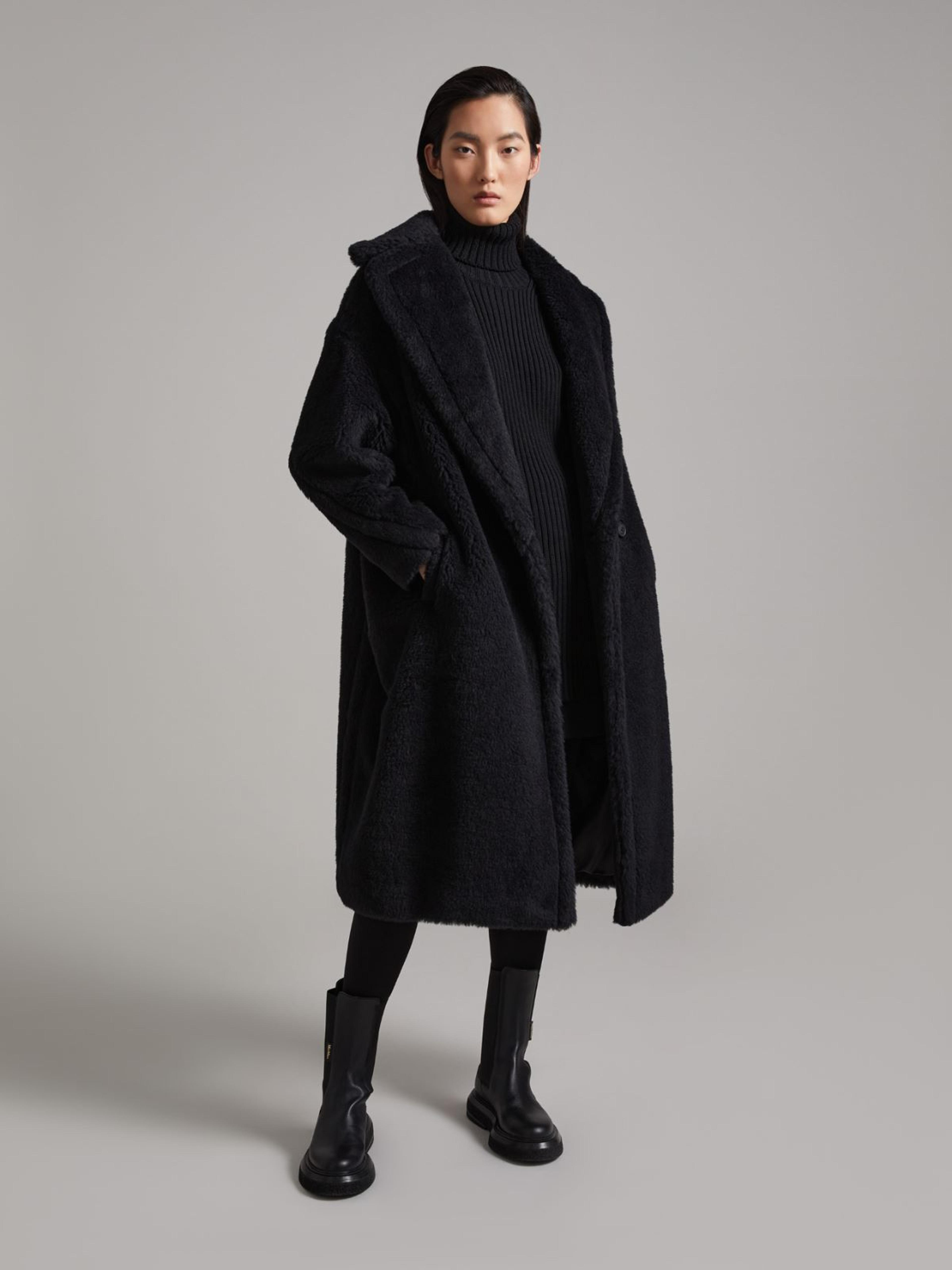 Teddy Bear Icon Coat, black | "TEDGIRL" Max Mara