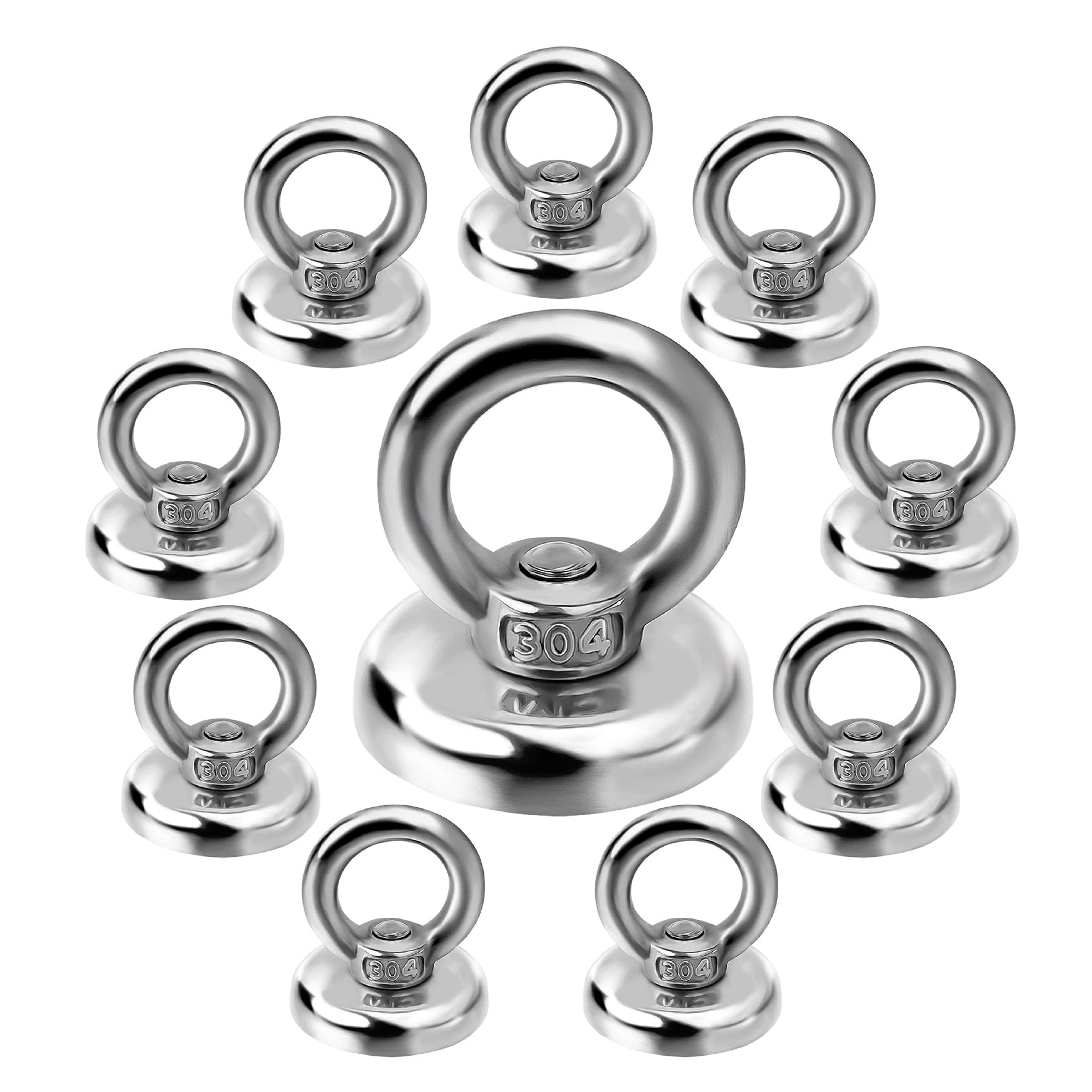 Amazon.com: Magnetic Hooks Heavy Duty 10 Pack, 60 lbs (27 KG) Pulling Force Rare Earth Magnets with Countersunk Hole Eyebolt, Neodymium Magnet Hooks Heavy Duty for Home, Workplace, Garage, Kitchen and Office : Industrial & Scientific