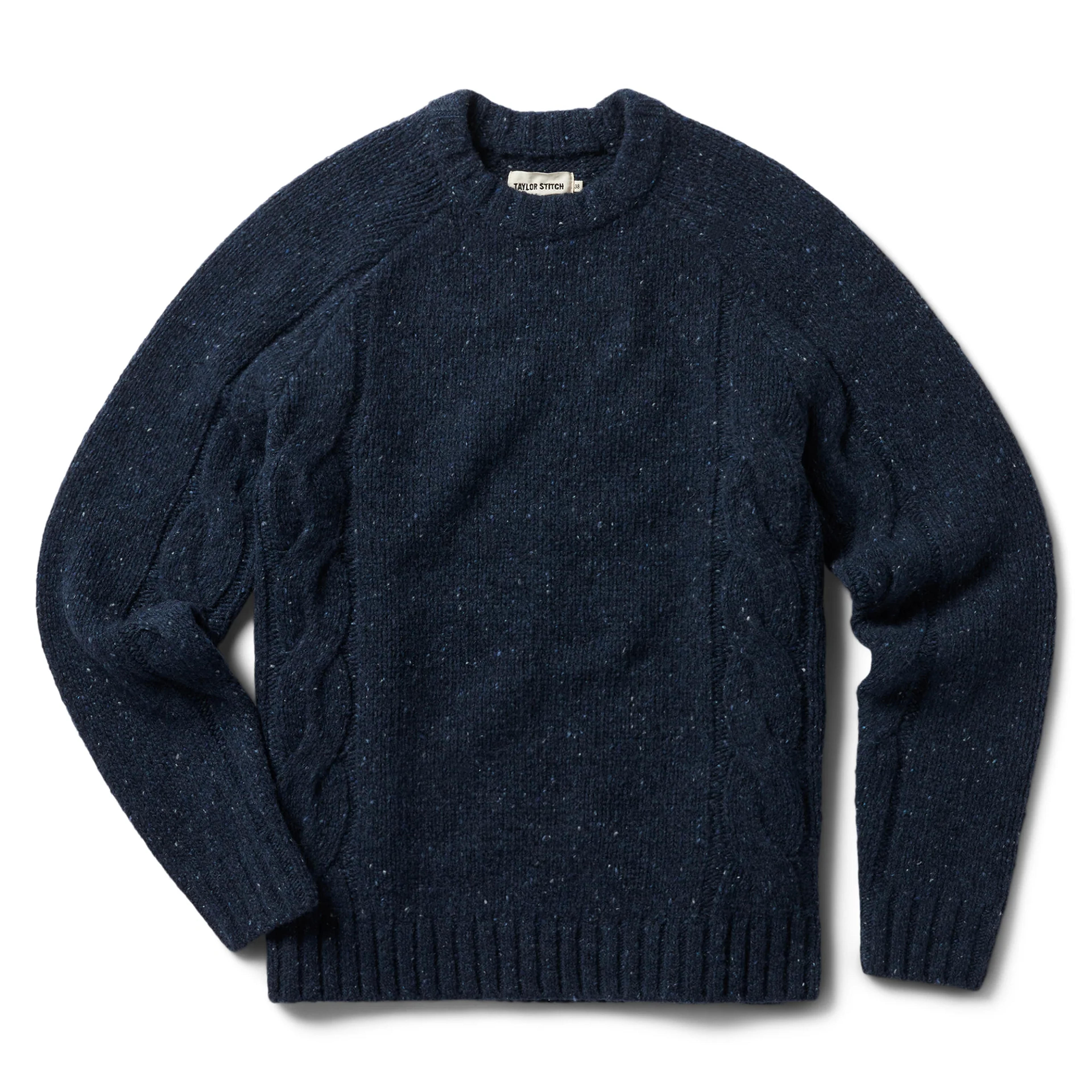 The Topside Sweater in Navy Donegal - S - 38