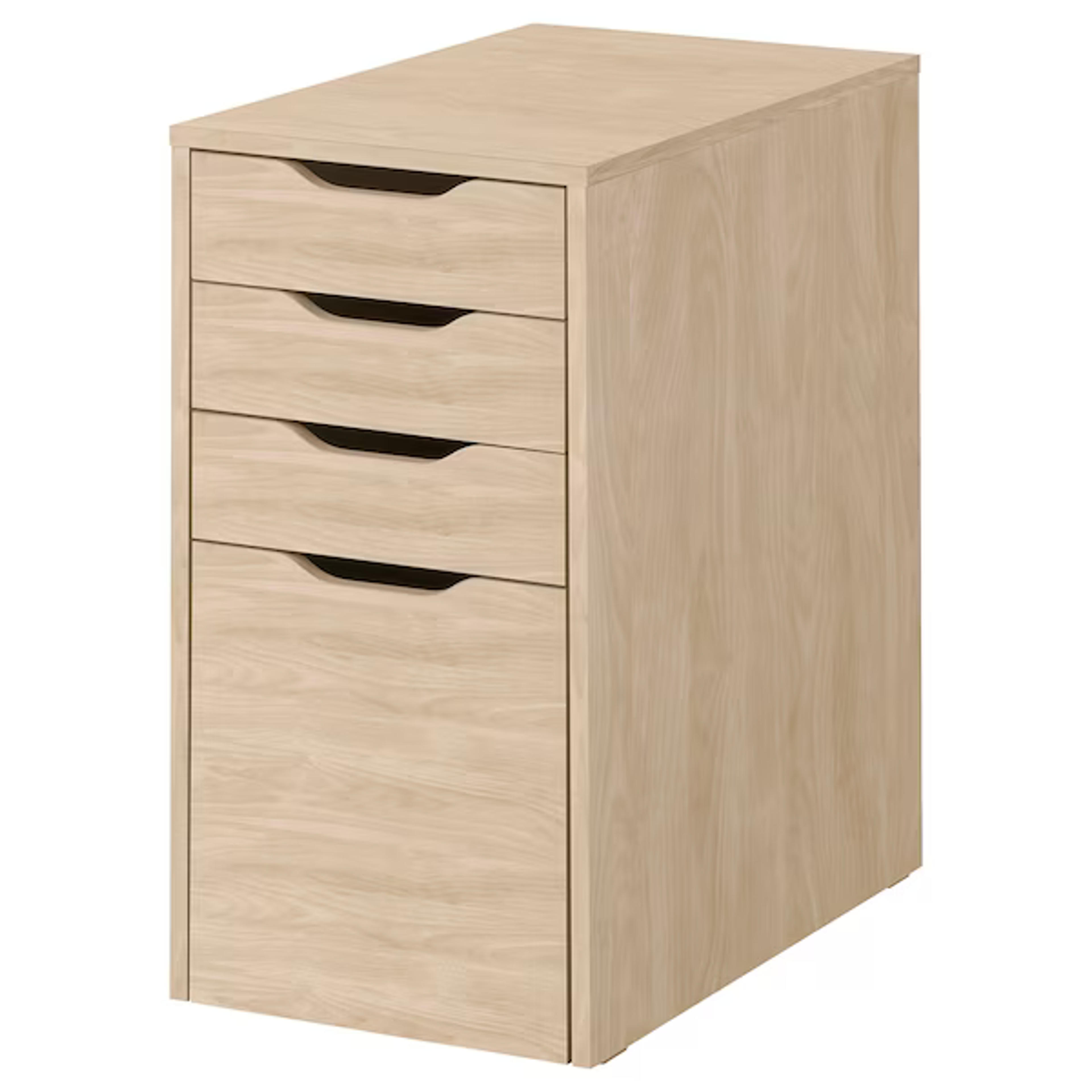 ALEX Drawer unit/drop file storage, white stained/oak effect, 141/8x271/2" - IKEA