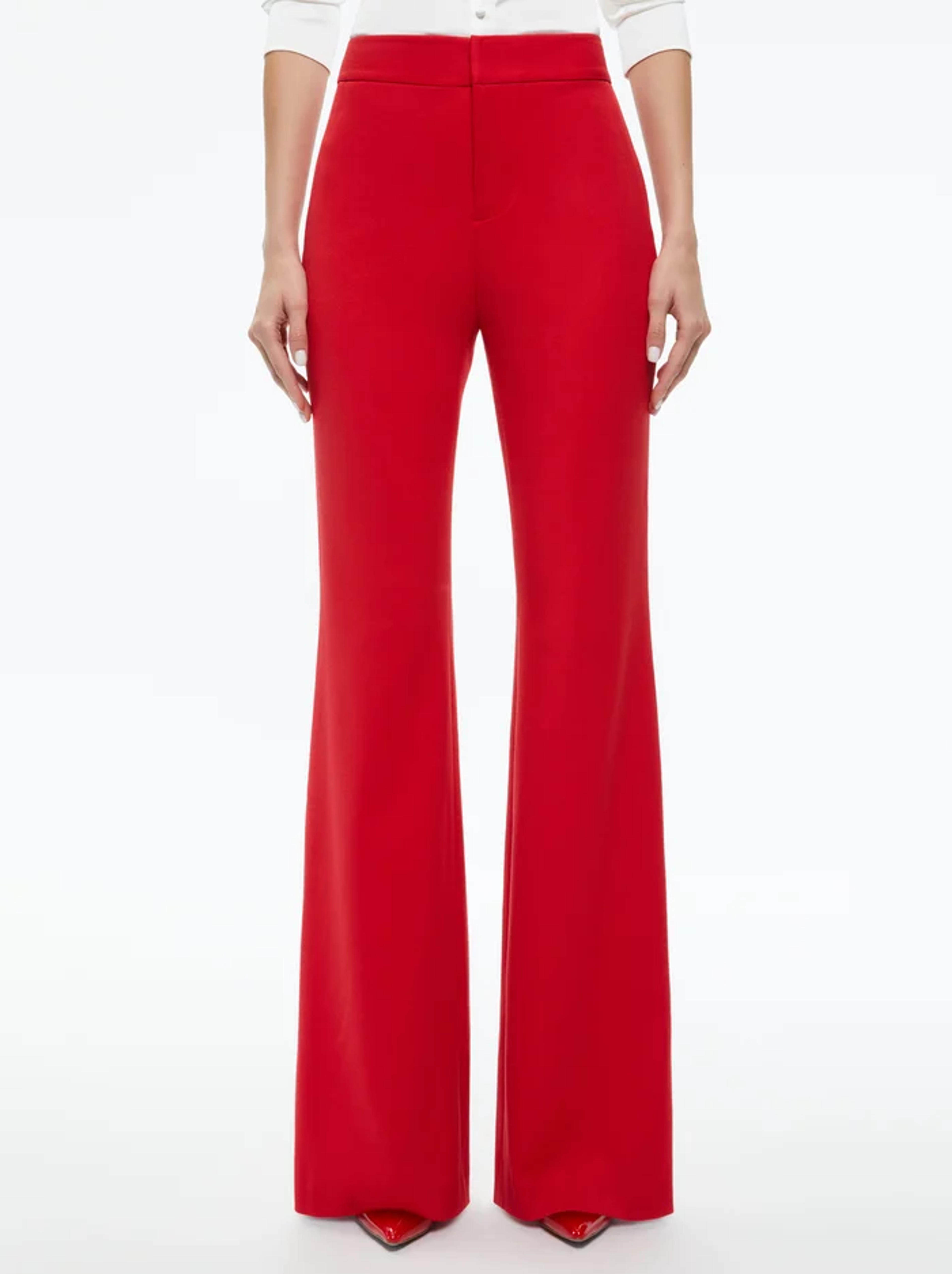 Deanna High Rise Bootcut Pant In Perfect Ruby | Alice And Olivia