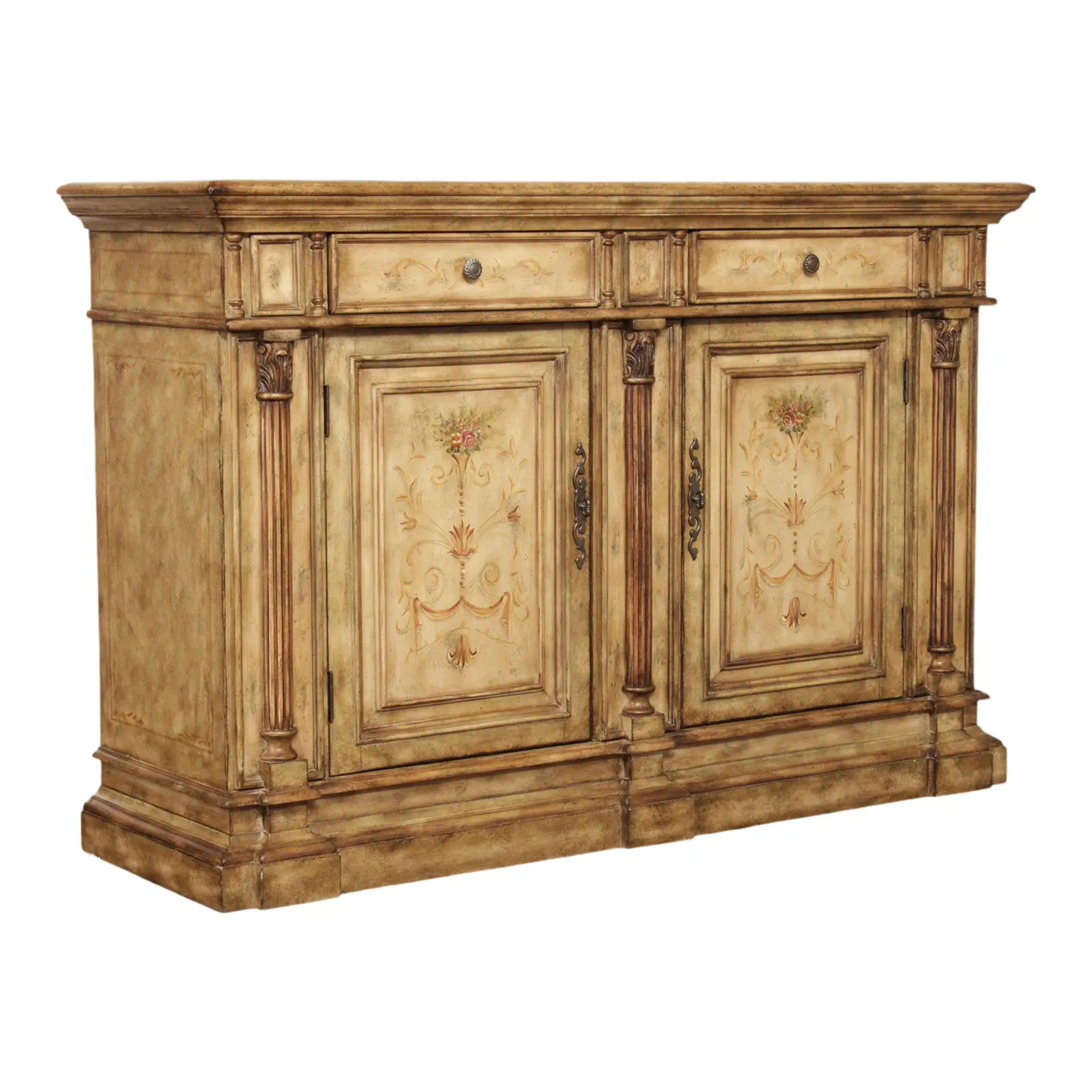 Hooker Seven Seas Collection Venetian Paint Decorated Sideboard | Chairish