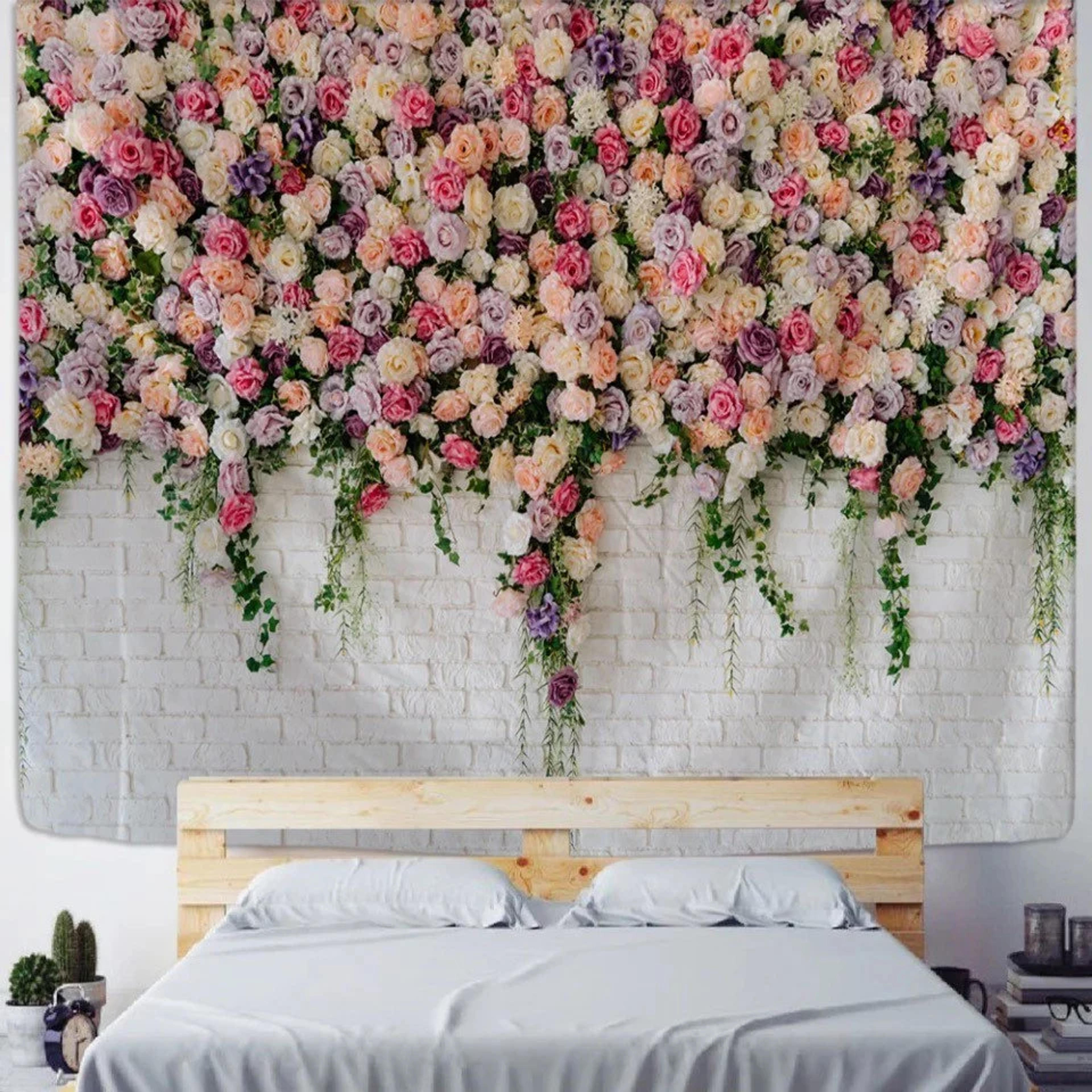 Floral Tapestry  Flower Wall  Wall Hanging Backdrop