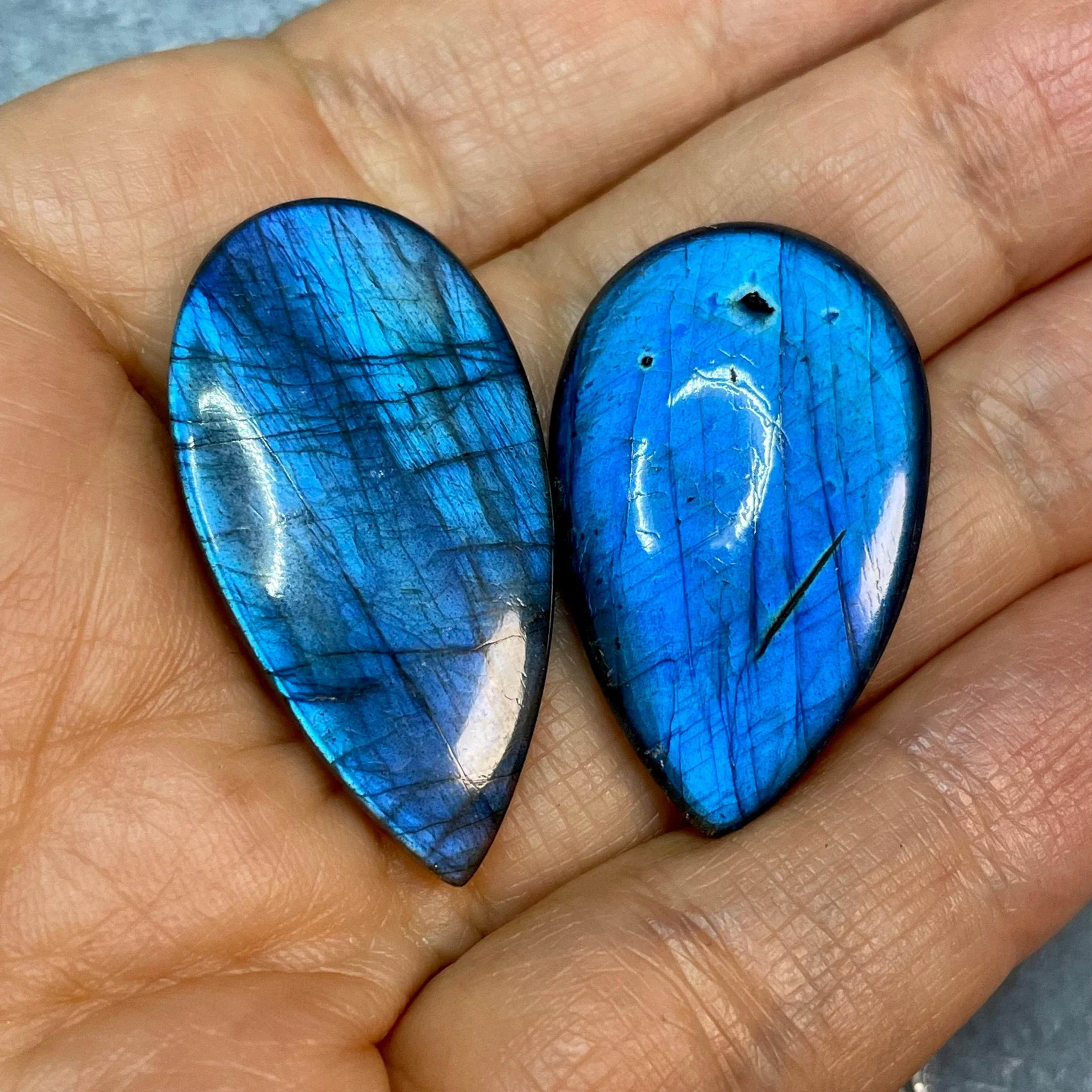 Pair of Blue Labradorite Cabochons DIY Jewelry Supply for - Etsy