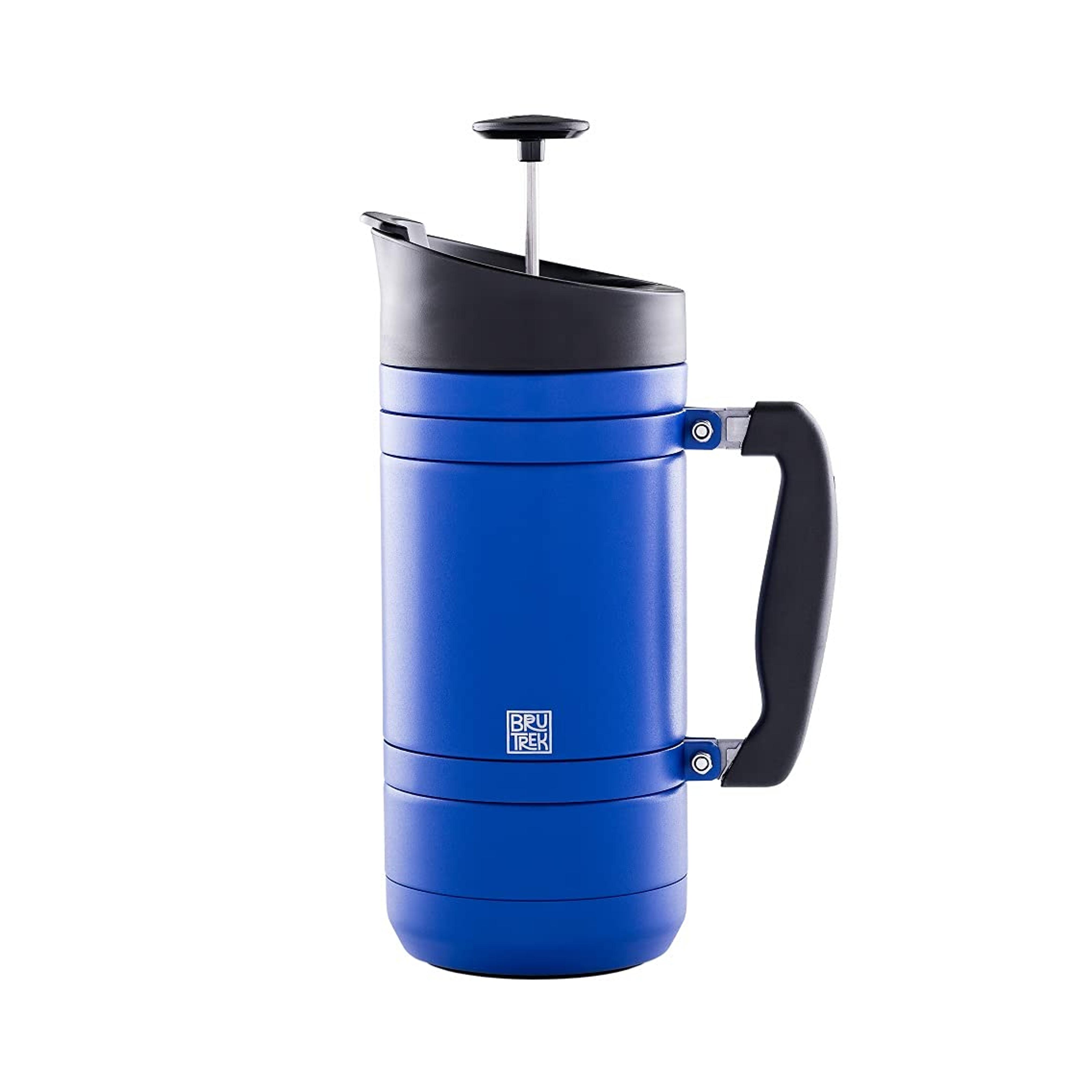 Amazon.com: BruTrek BaseCamp Coffee Press - Double Wall Insulated Stainless Steel - Bru-Stop Technology, No Grounds in Coffee, No Spill Lid (Mountain Lake, 48 fl.oz): Home & Kitchen