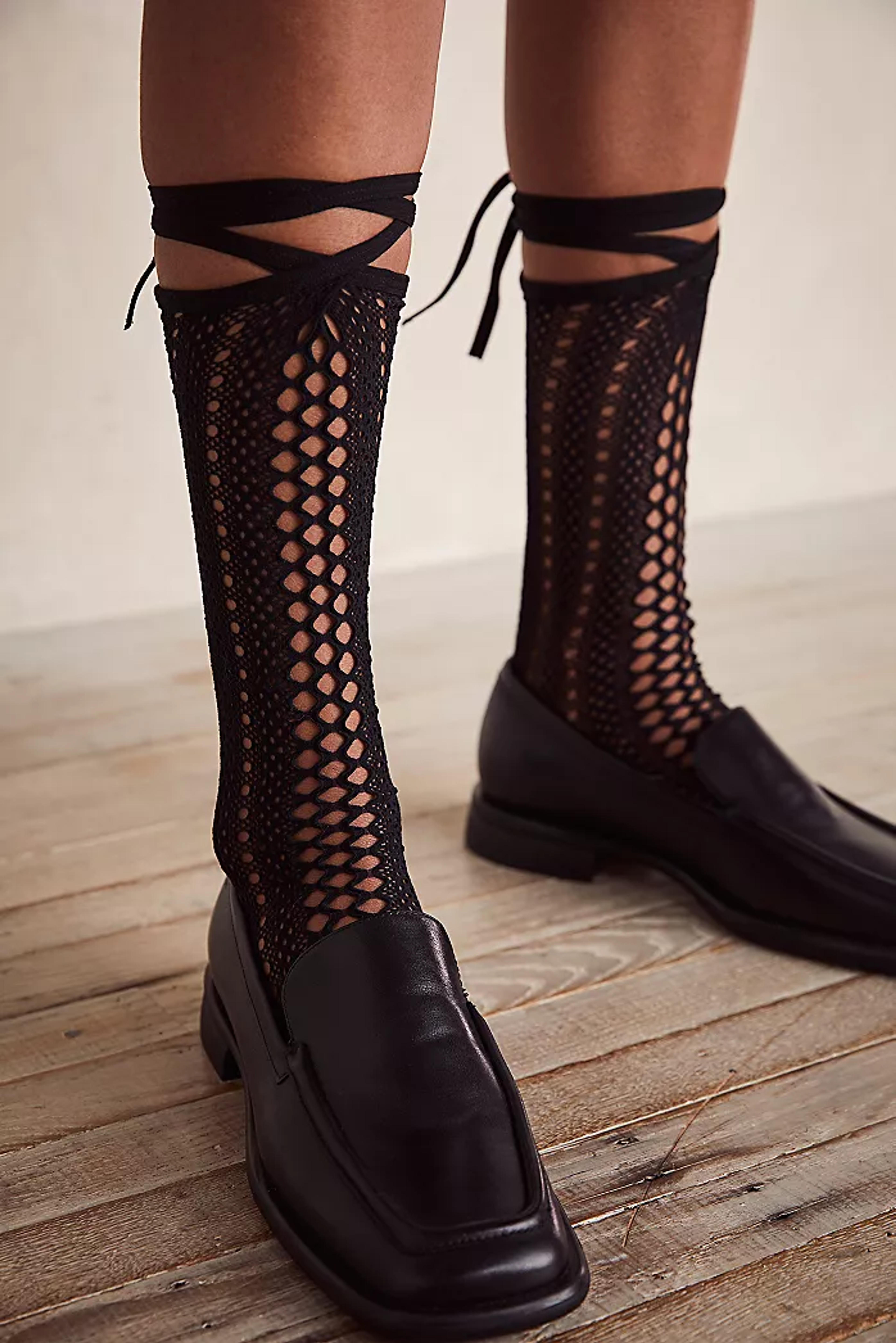 Strung Along Lace Up Socks | Free People