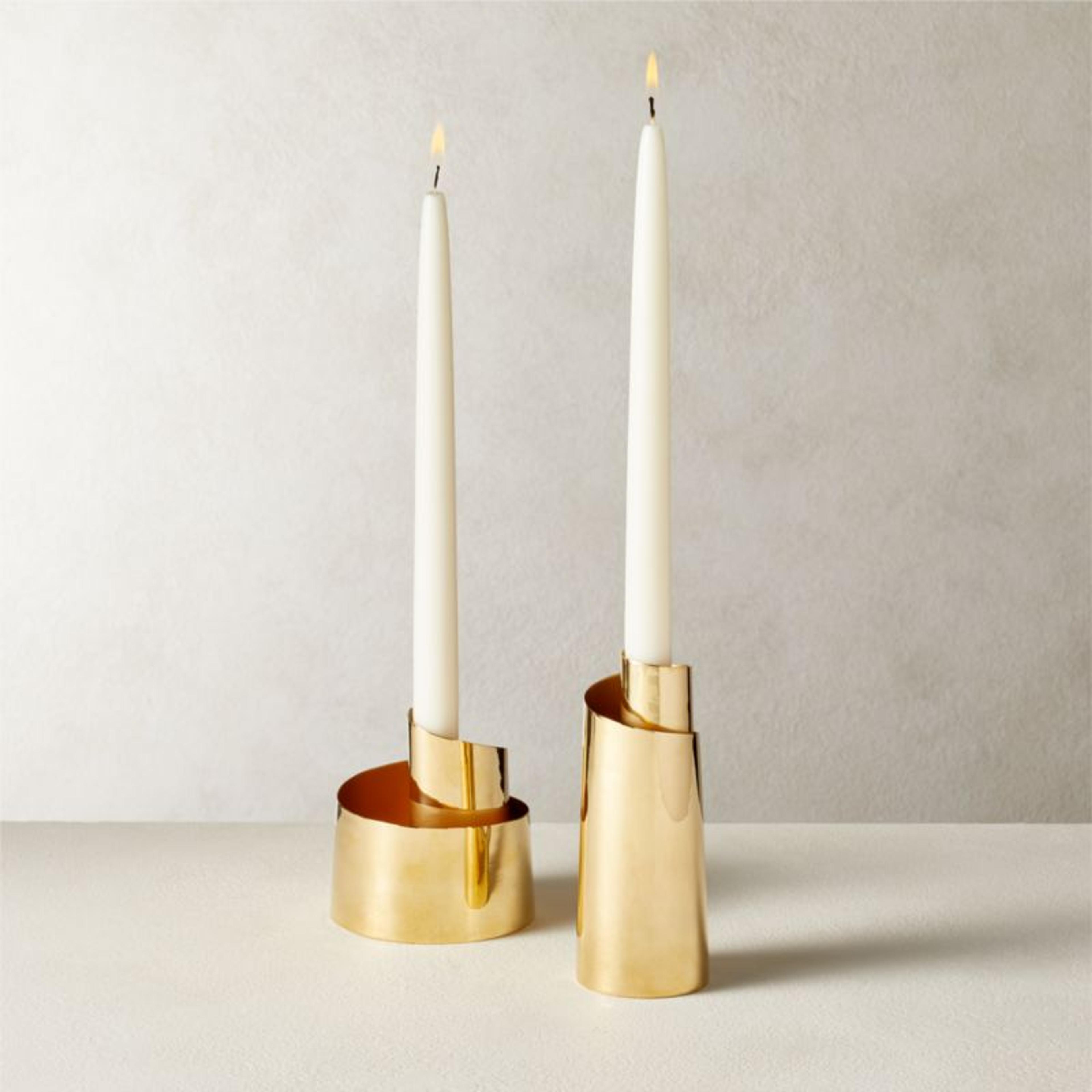 Zuma Brass Taper Candle Holders | CB2