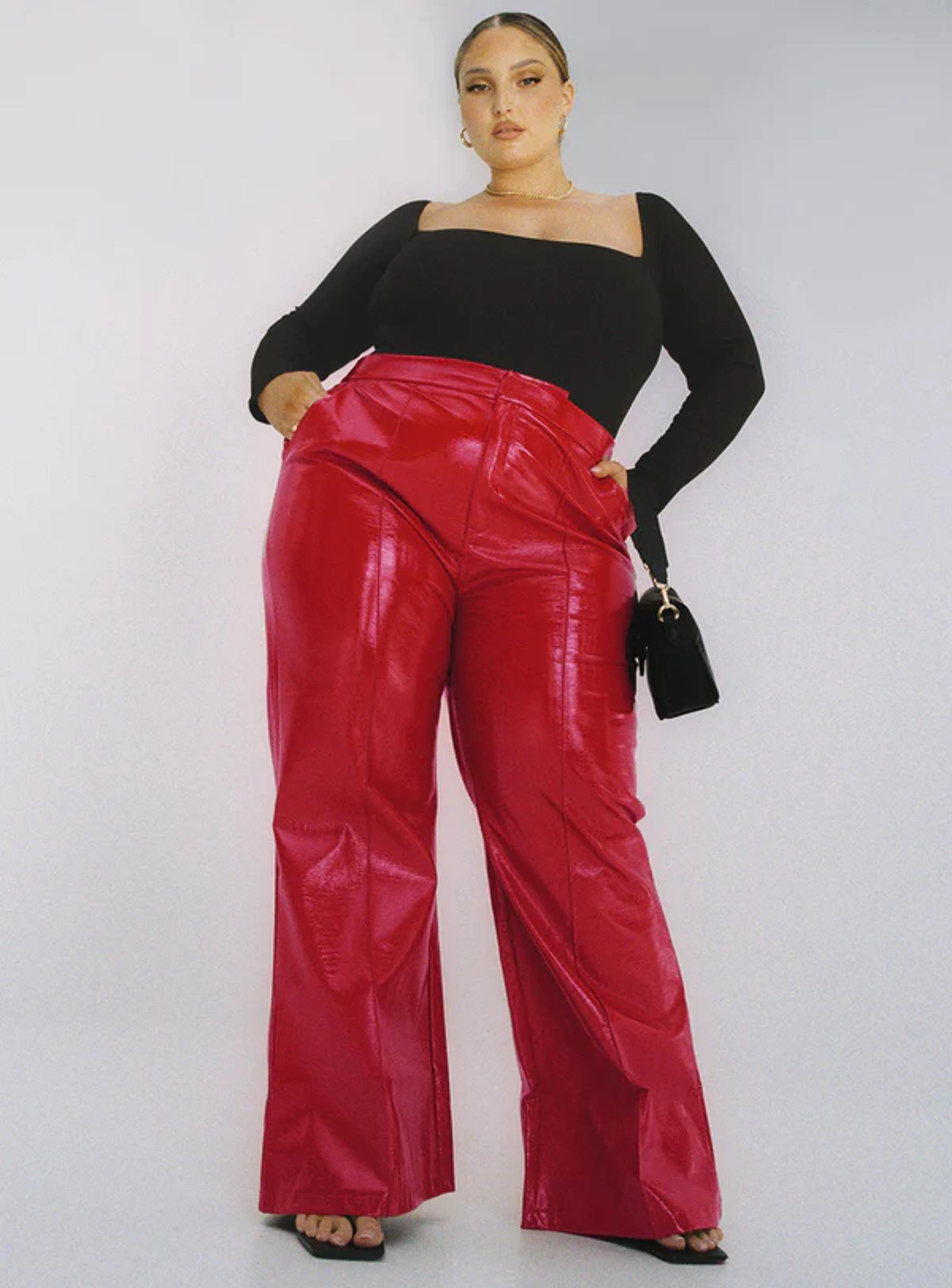 Madi Pu Pant Red Curve