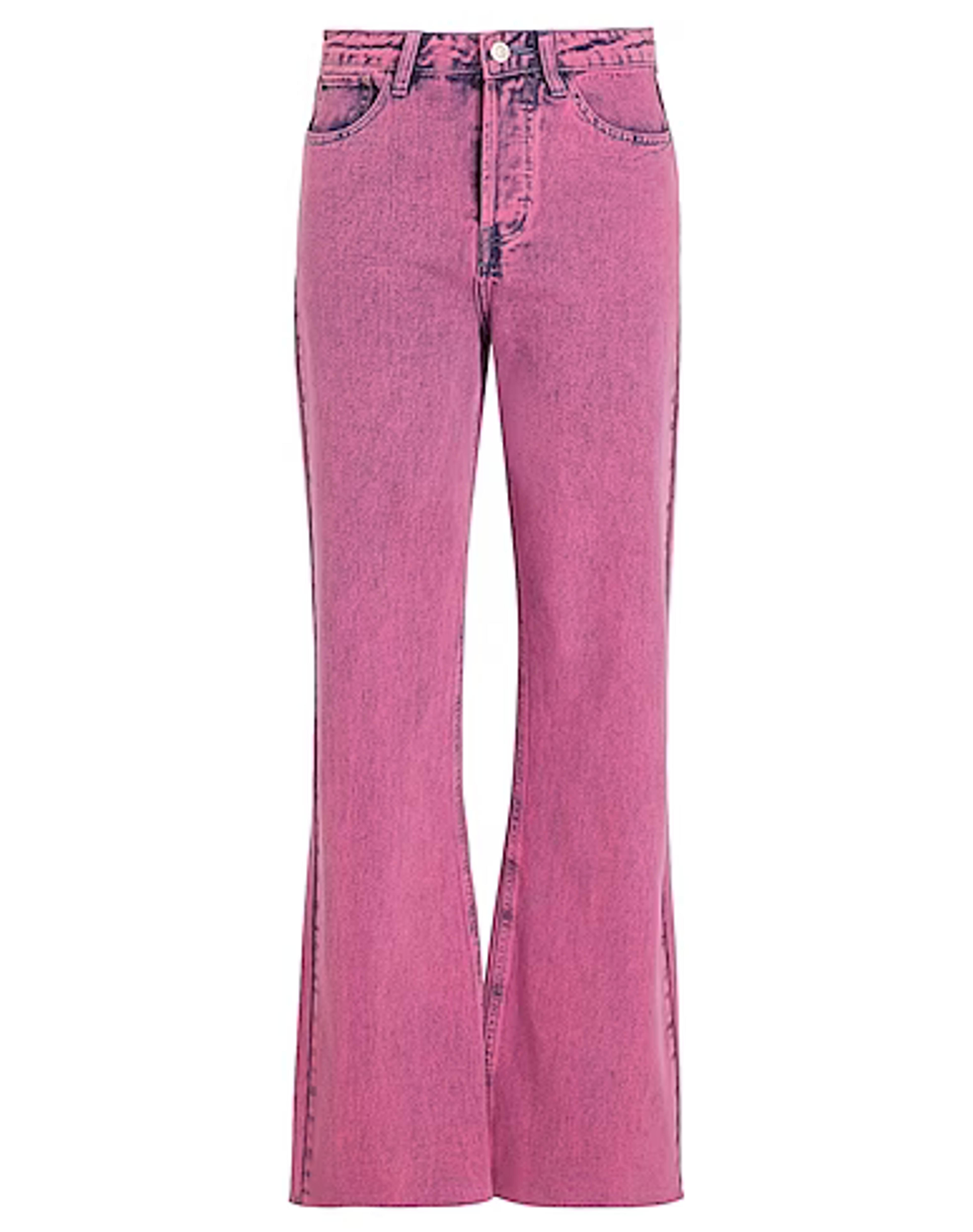 8 By YOOX ORGANIC COTTON DENIM HIGH-WAIST WIDE-LEG JEANS | Magenta Women‘s Denim Trousers | YOOX