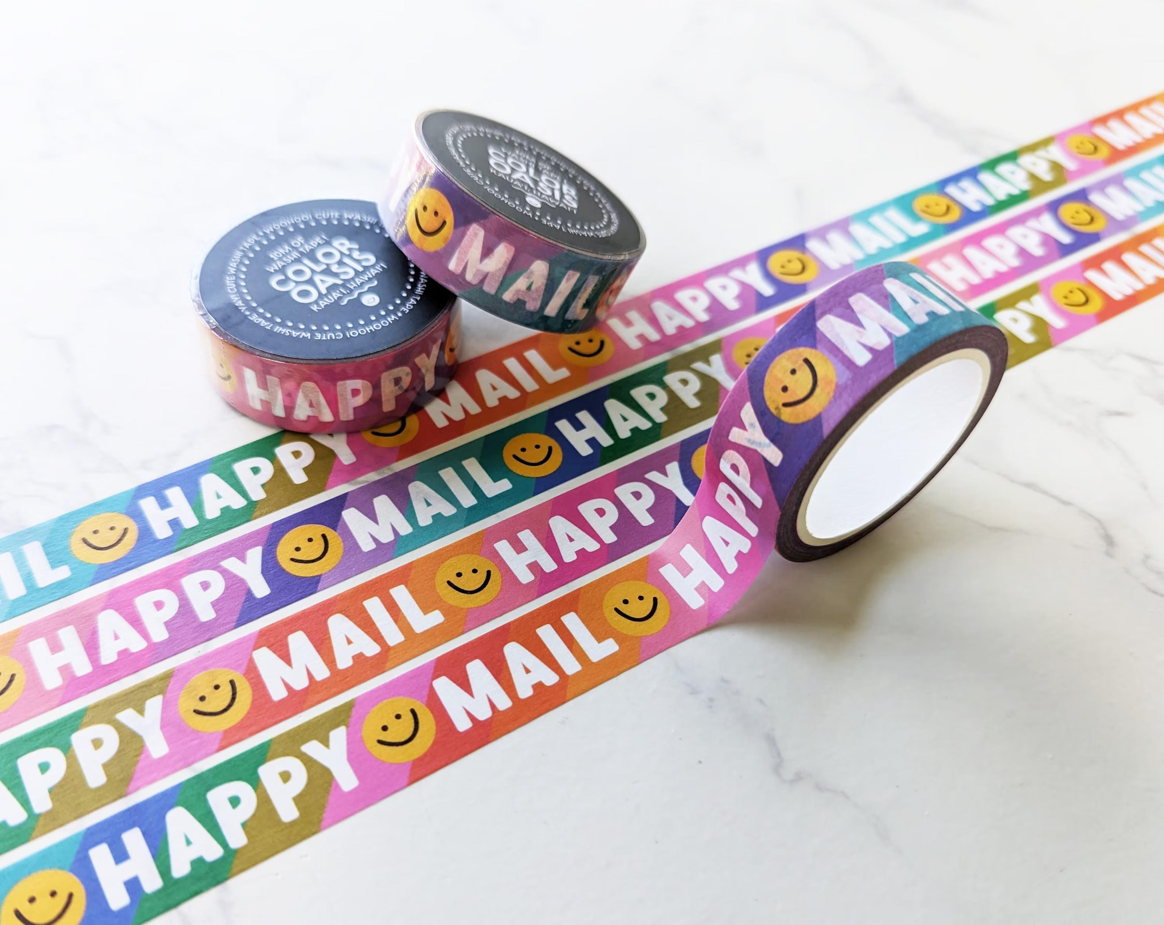 NEW Full Roll of Happy Mail Washi Tape for Envelopes Gifts & - Etsy