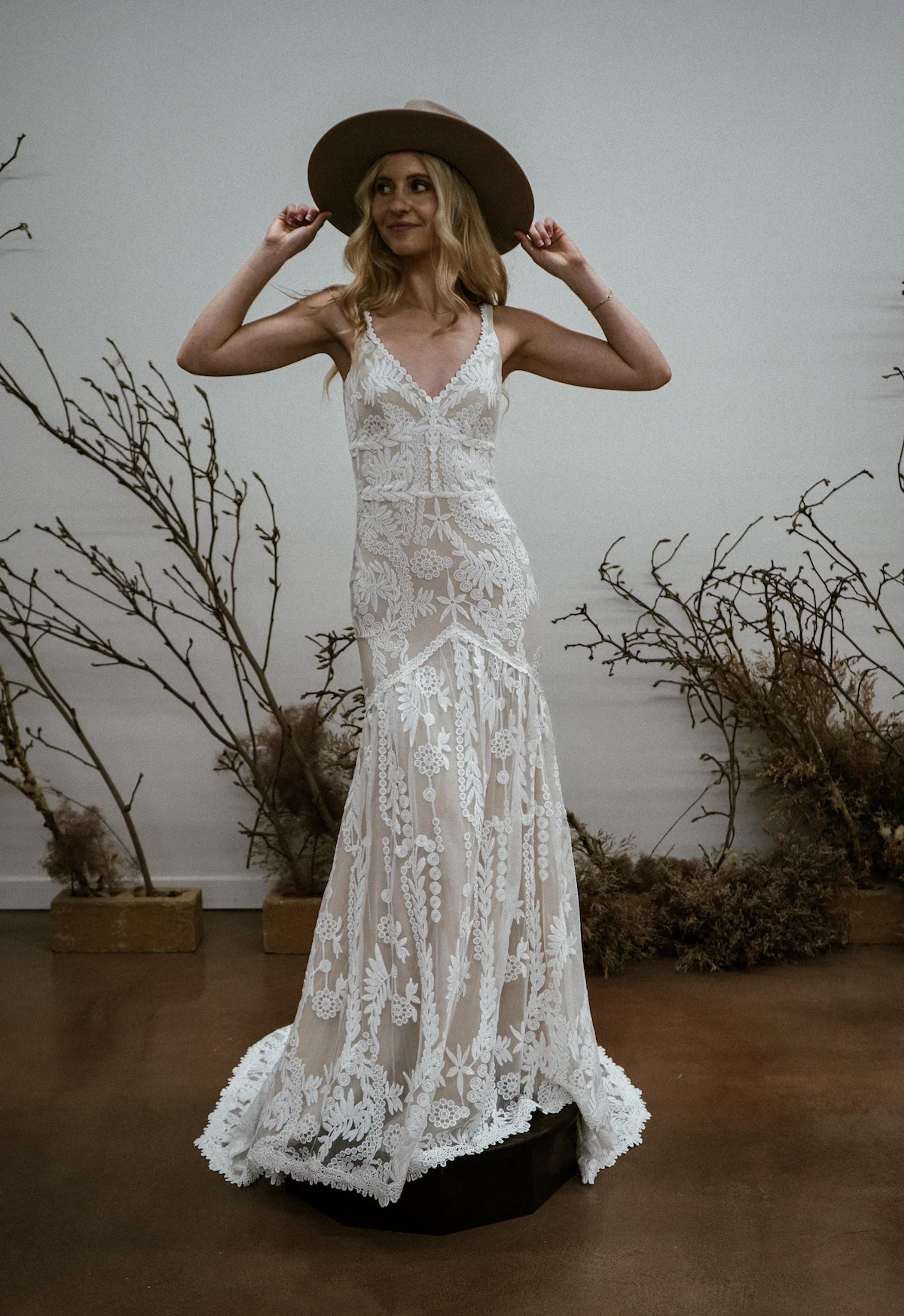Emie Lace Fit and Flare Wedding Dress | Dreamers and Lovers
