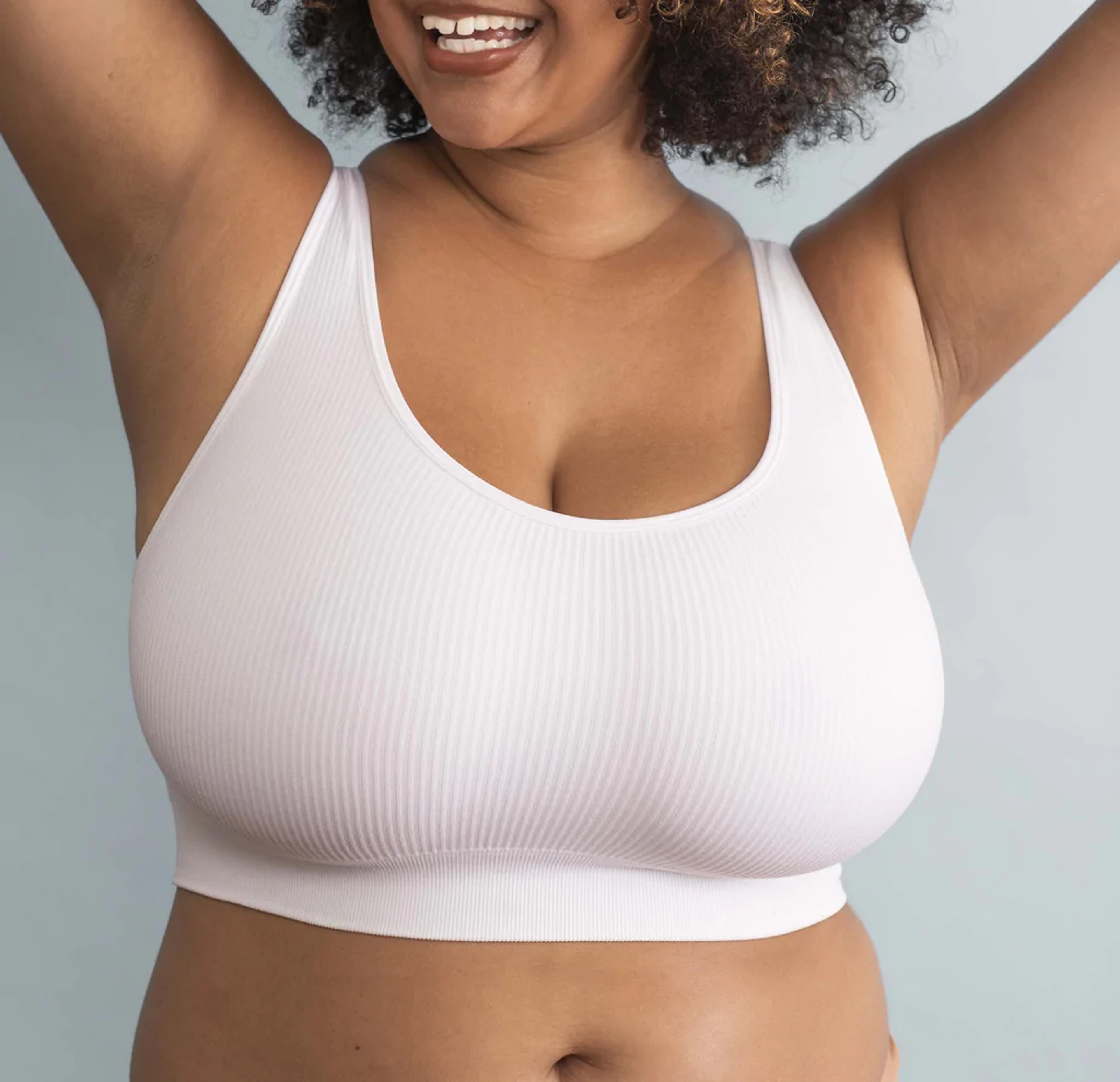 Lounge Rib Scoop Bralette - White | Pullover Seamless Bralette