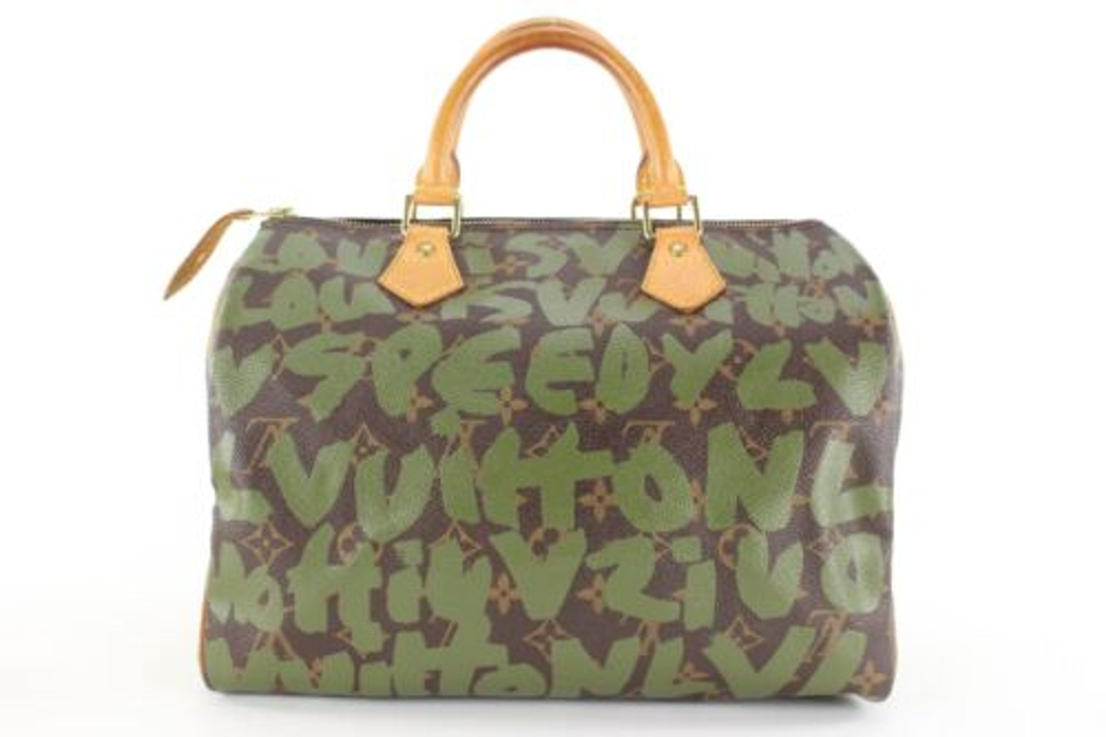 Louis Vuitton Stephen Sprouse Khaki Green Graffiti Speedy 30 Monogram 1LVJ1202 | eBay