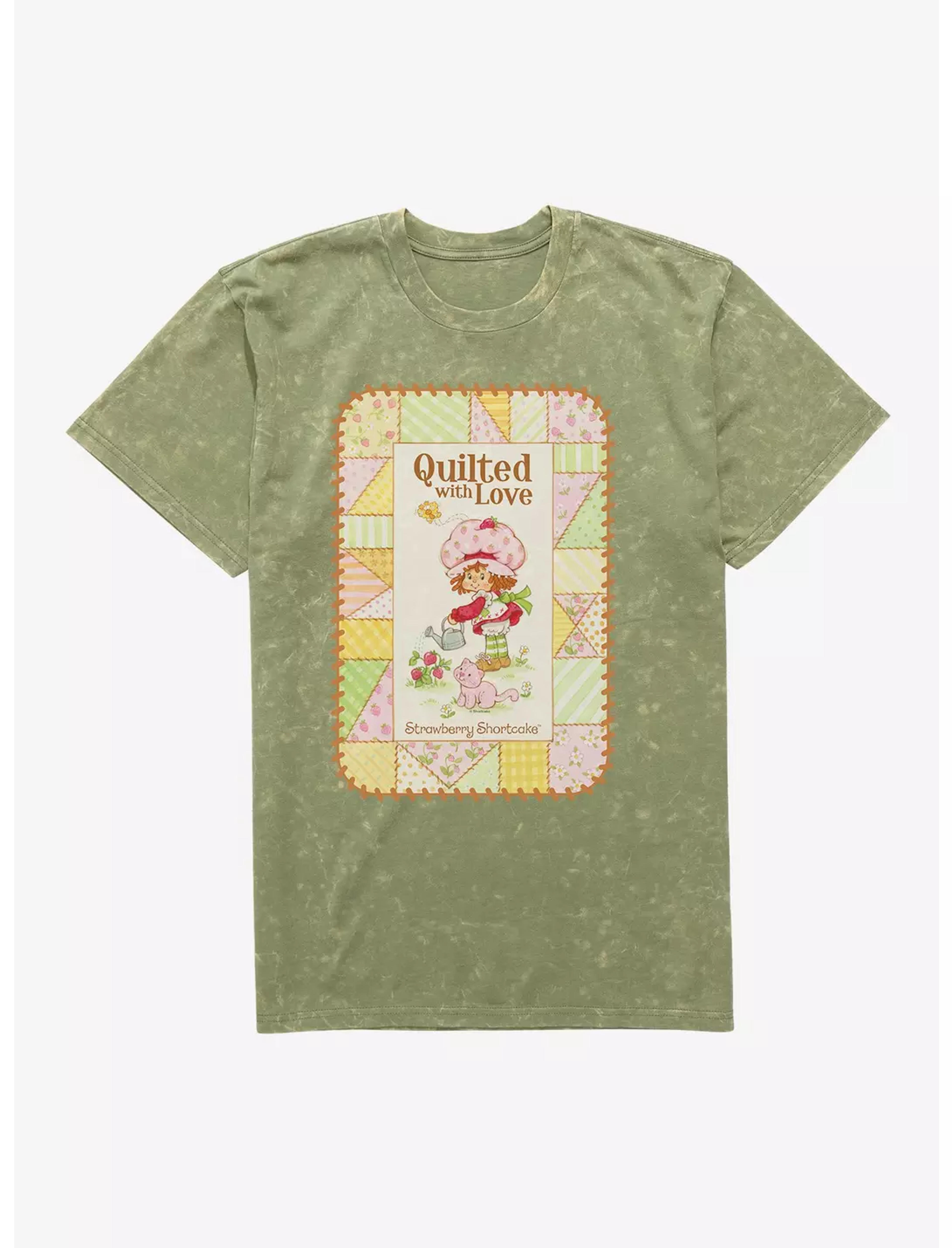 Strawberry Shortcake Quilted With Love Mineral Wash T-Shirt - GREEN | BoxLunch