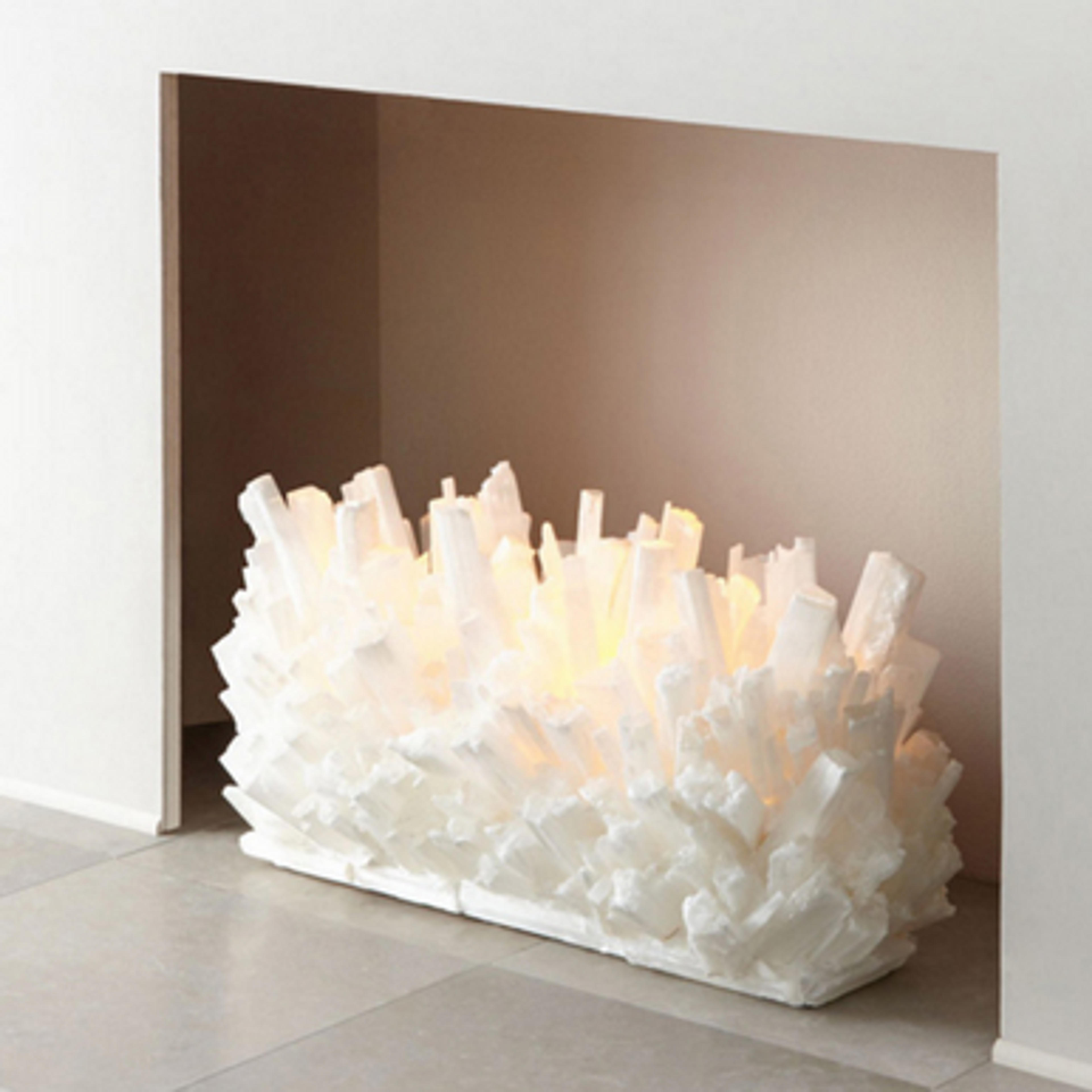 White Selenite Rectangular Sculpture | Clear Home Design