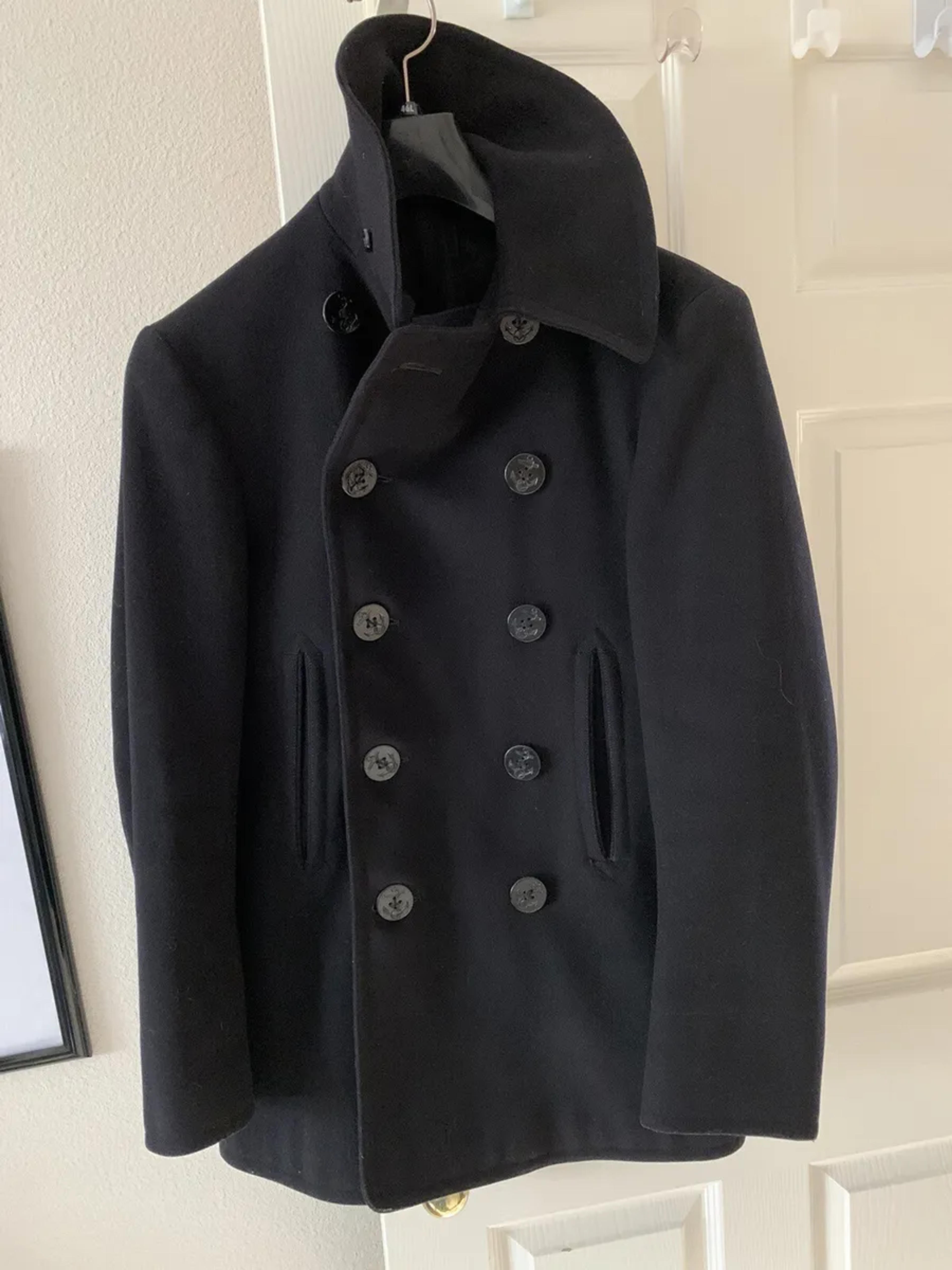 Vintage Named 1940s WWII US Navy Pea Coat 10 Button Corduroy Pocket Size 36 | eBay