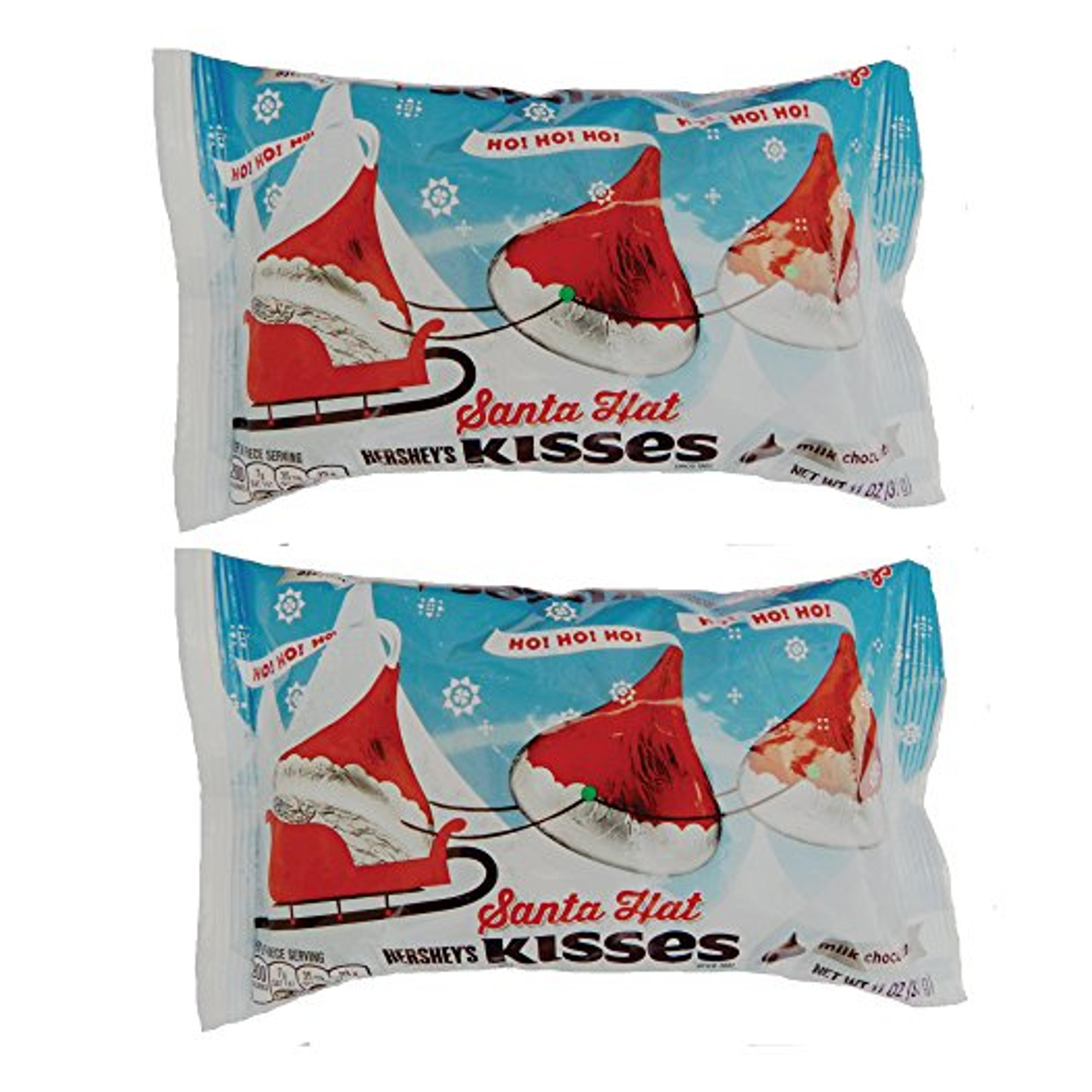 Hershey's Holiday Santa Hat Milk Chocolate Kisses, 11 oz. (Pack of 2)