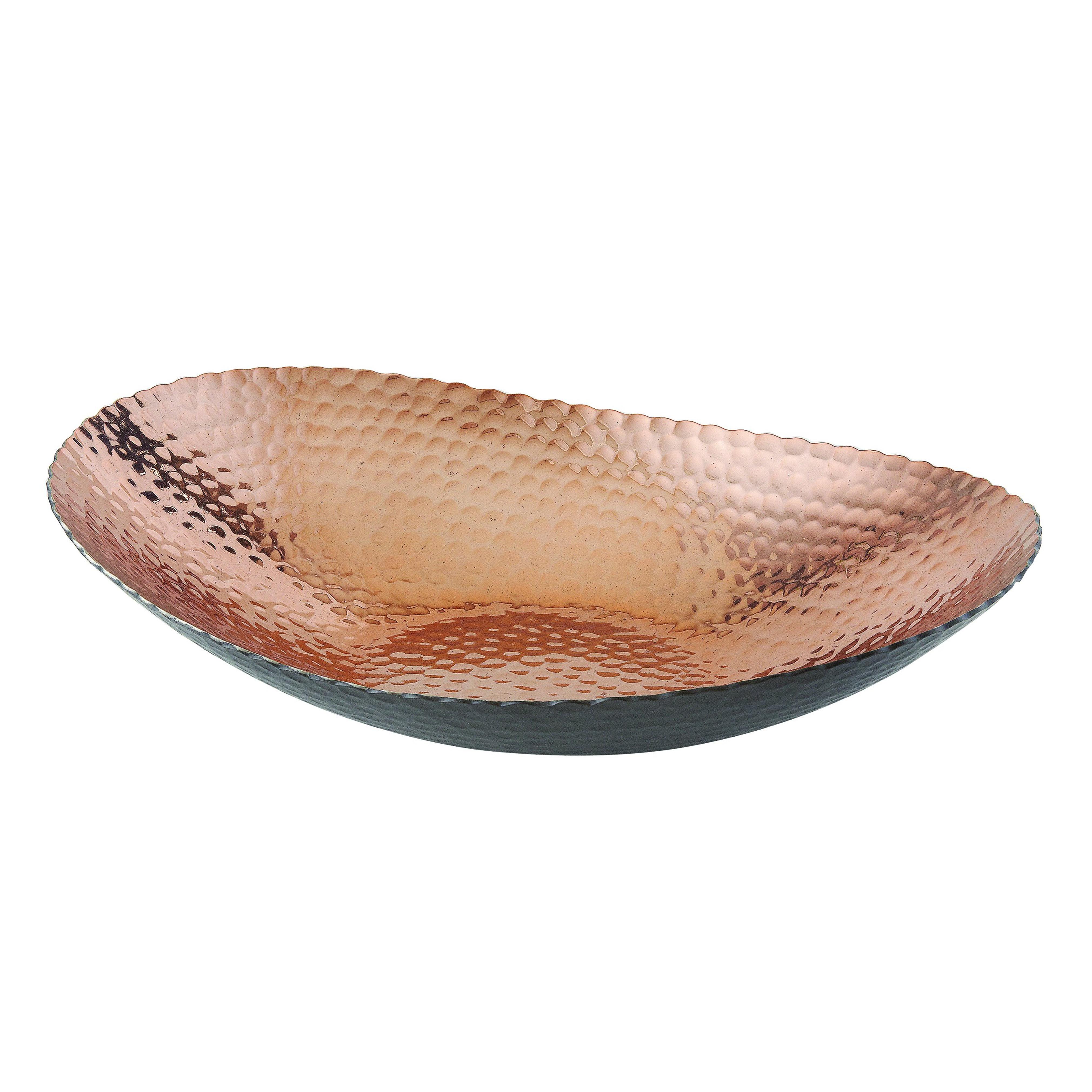 Elegance 72092 Oval Bowl, 12" x 8.75", Black/Copper