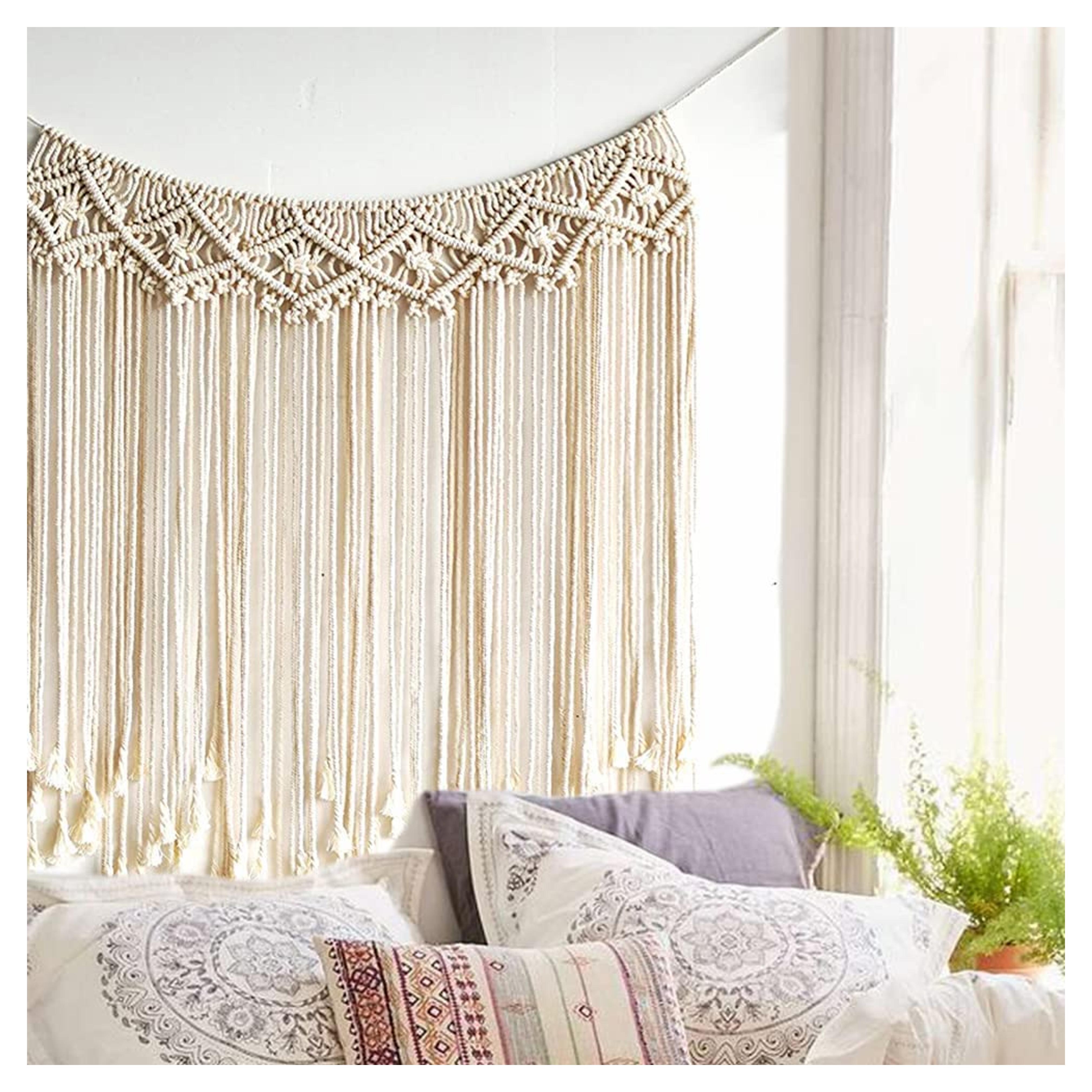 Macrame Wall Hanging Wall Headboard Boho Wedding Hanger Cotton Handmade Wall Art Home Wall Decor,37"x 35"