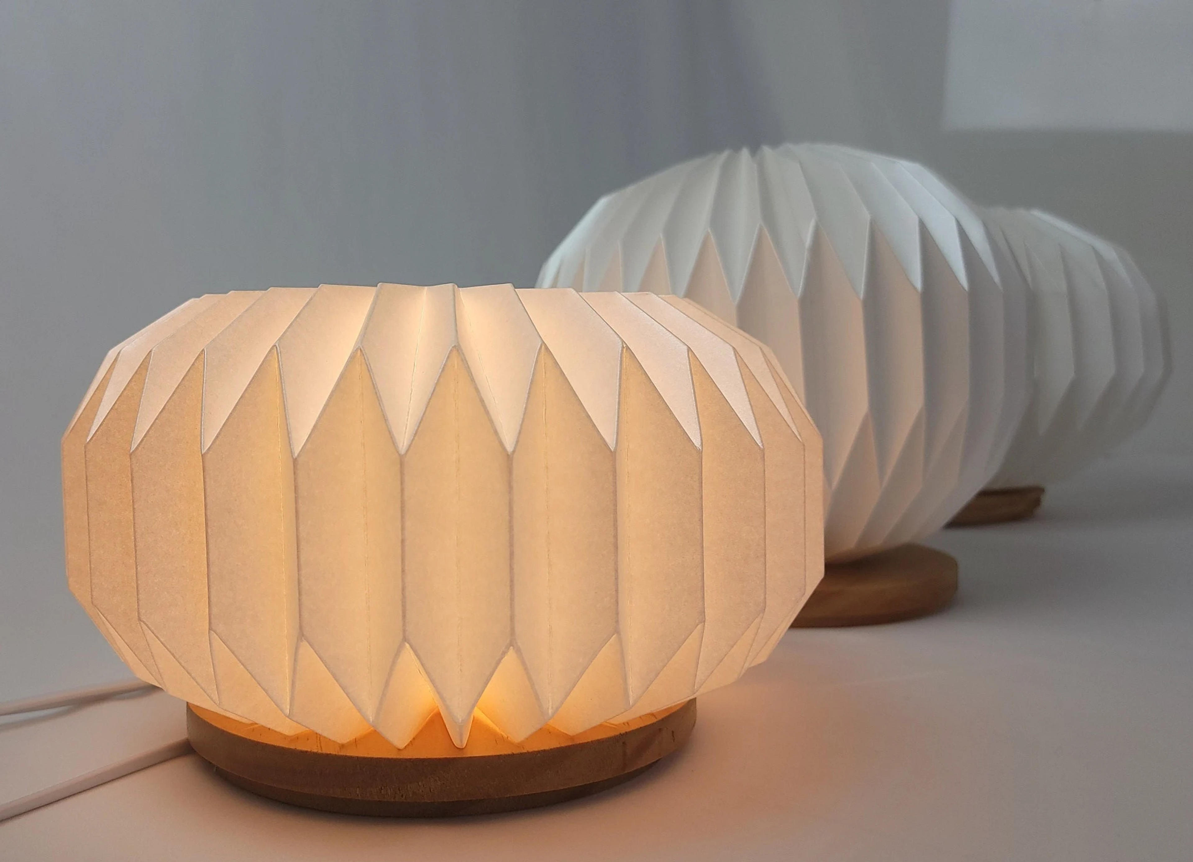 SPHERE M Round Modern Origami Table Lamp Dimmable JAPANDI - Etsy