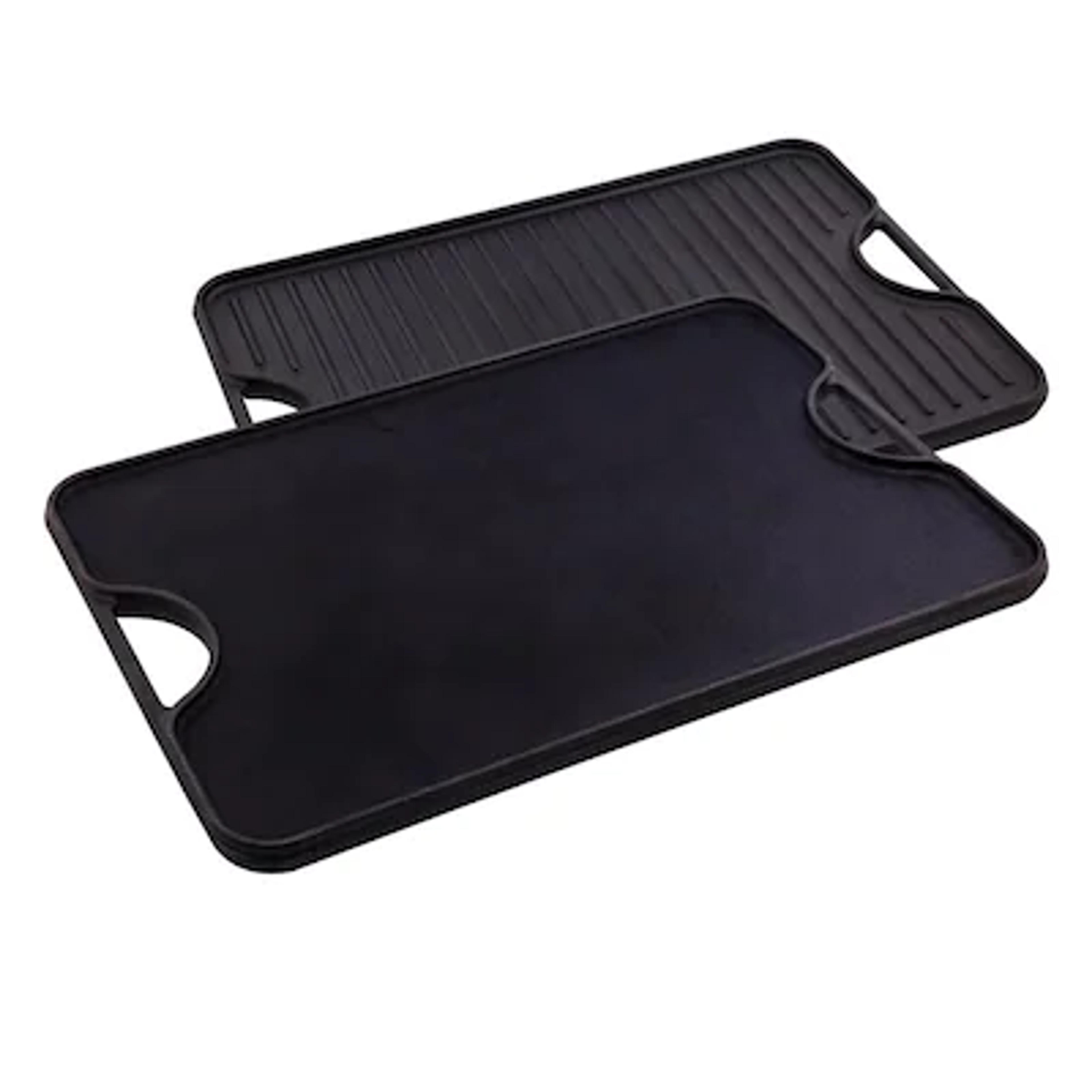 Victoria Victoria Large Rectangular Reversible Cast Iron Griddle, Solid, 20" x 14", Seasoned Lowes.com