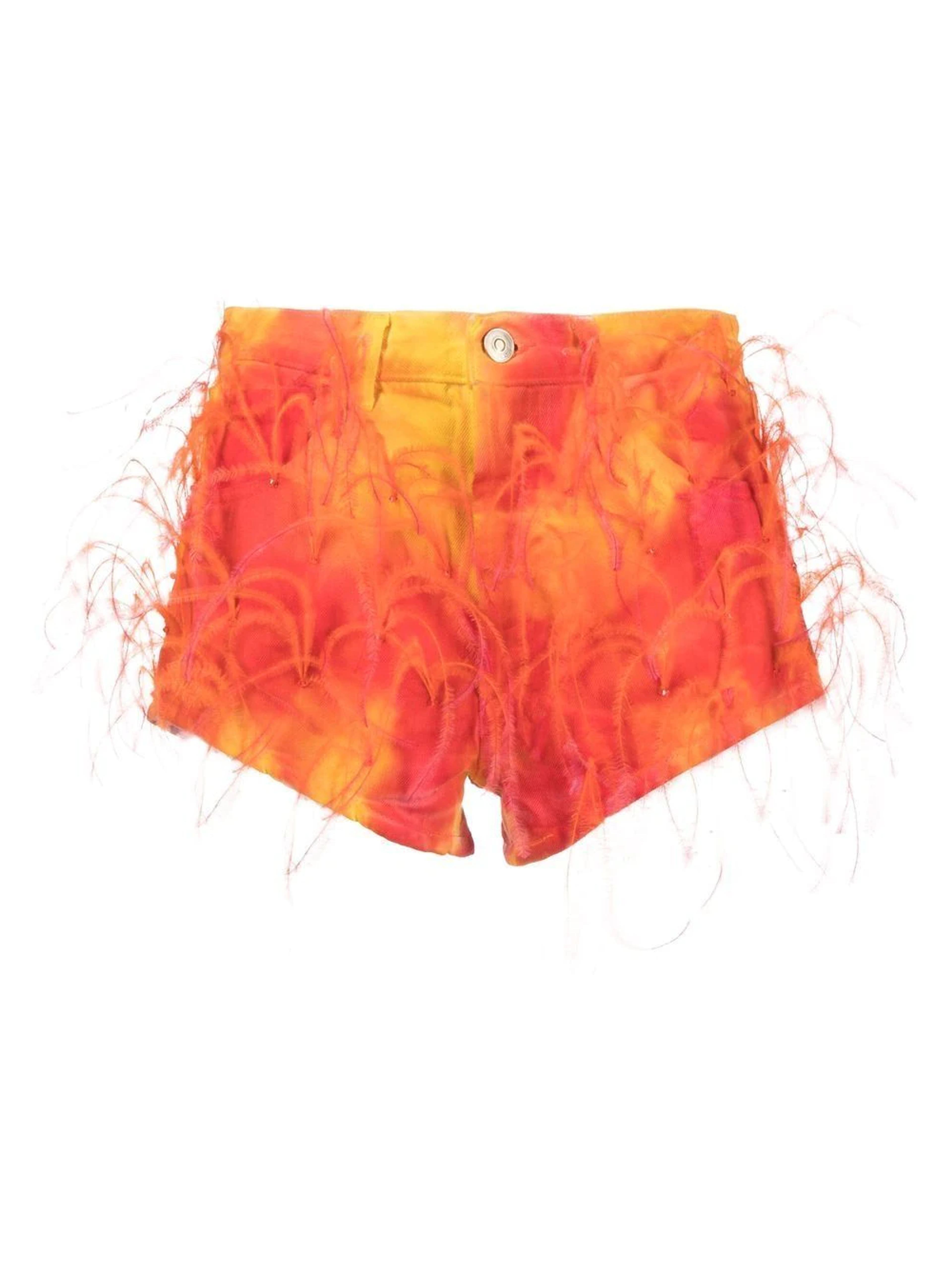 Alanui feather-detail Shorts - Farfetch