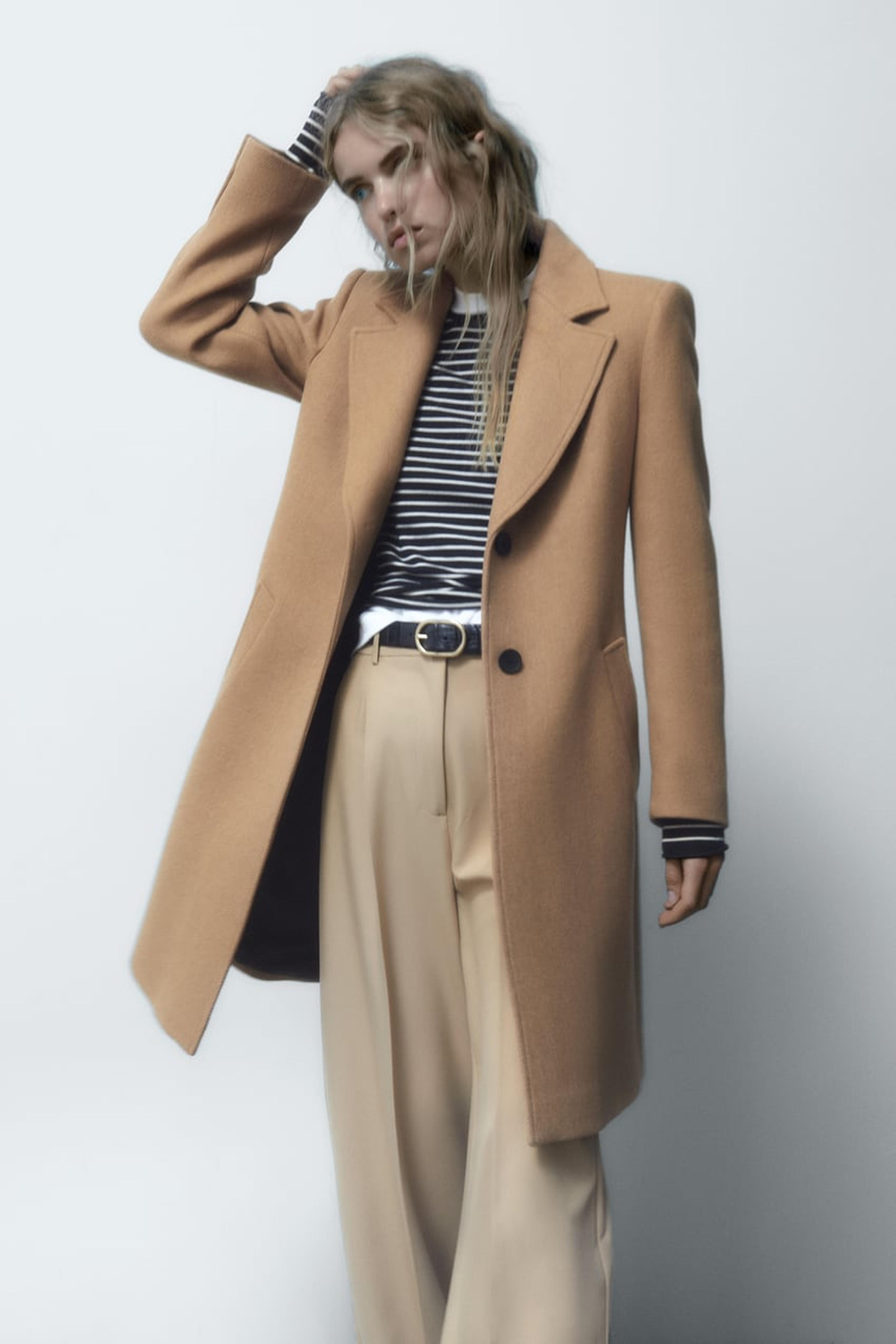 FITTED WOOL BLEND COAT - taupe brown | ZARA United States