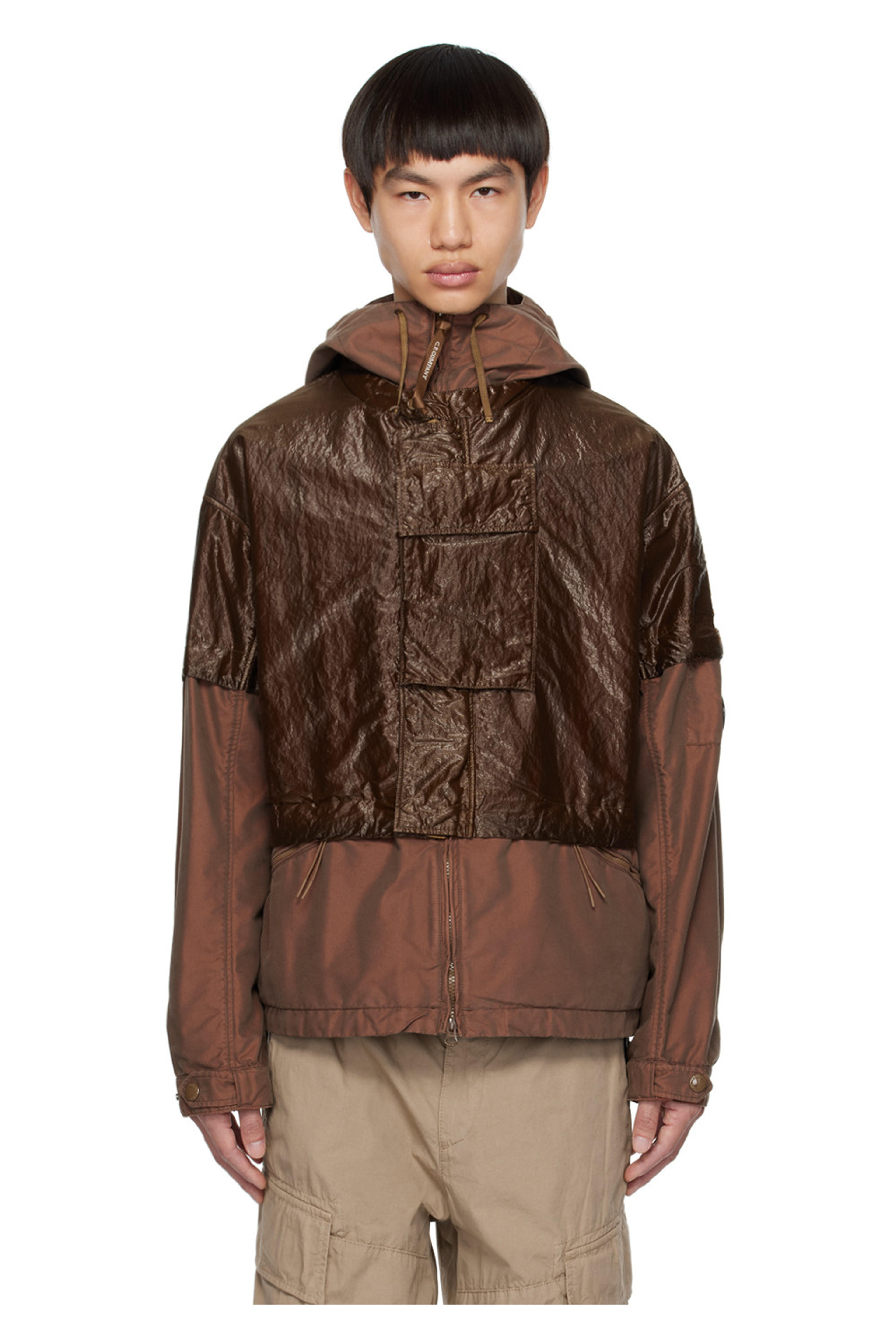 C.P. Company: Brown Hooded Jacket | SSENSE