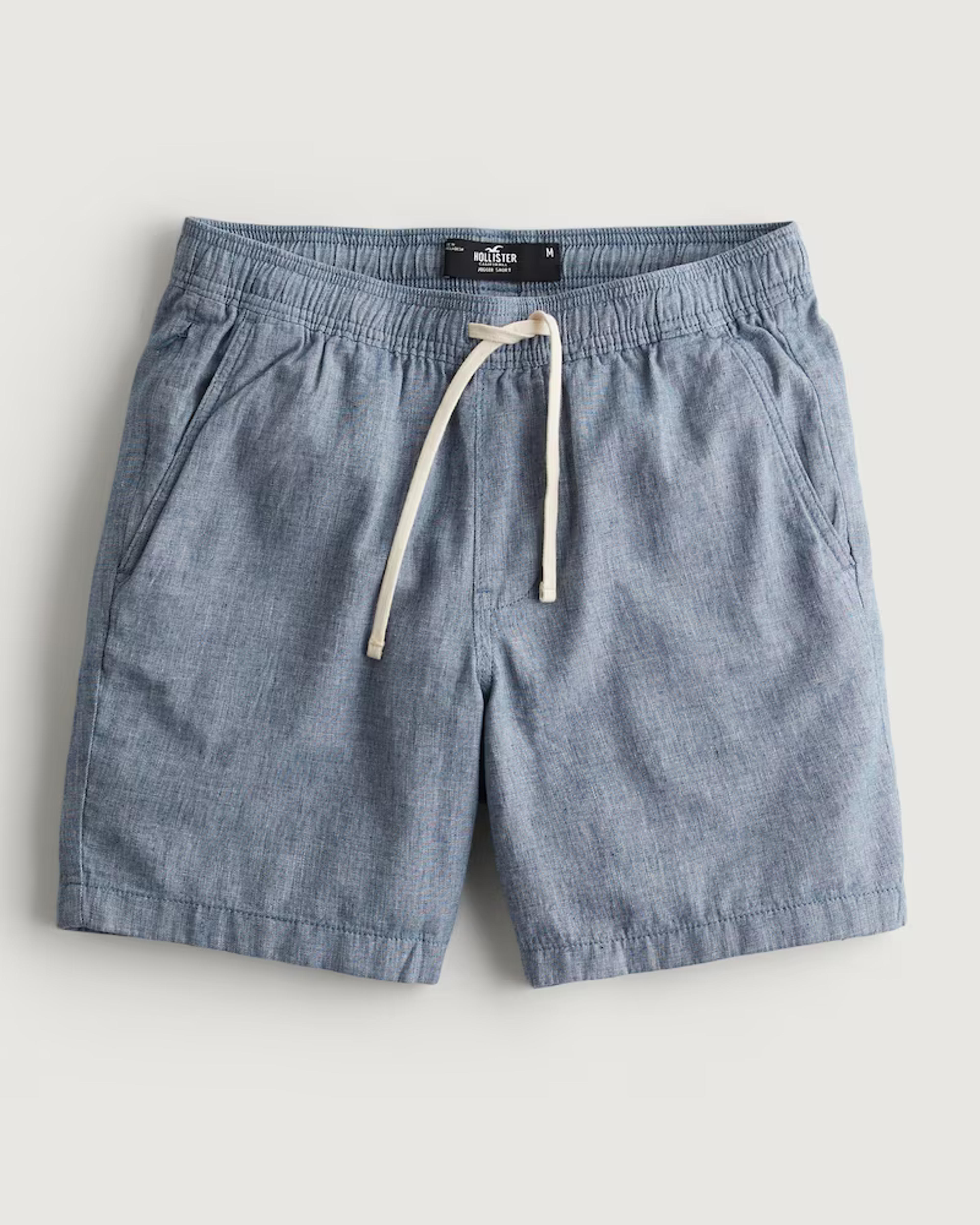 Men's Linen Blend Jogger Shorts 7" | Men's Bottoms | HollisterCo.com