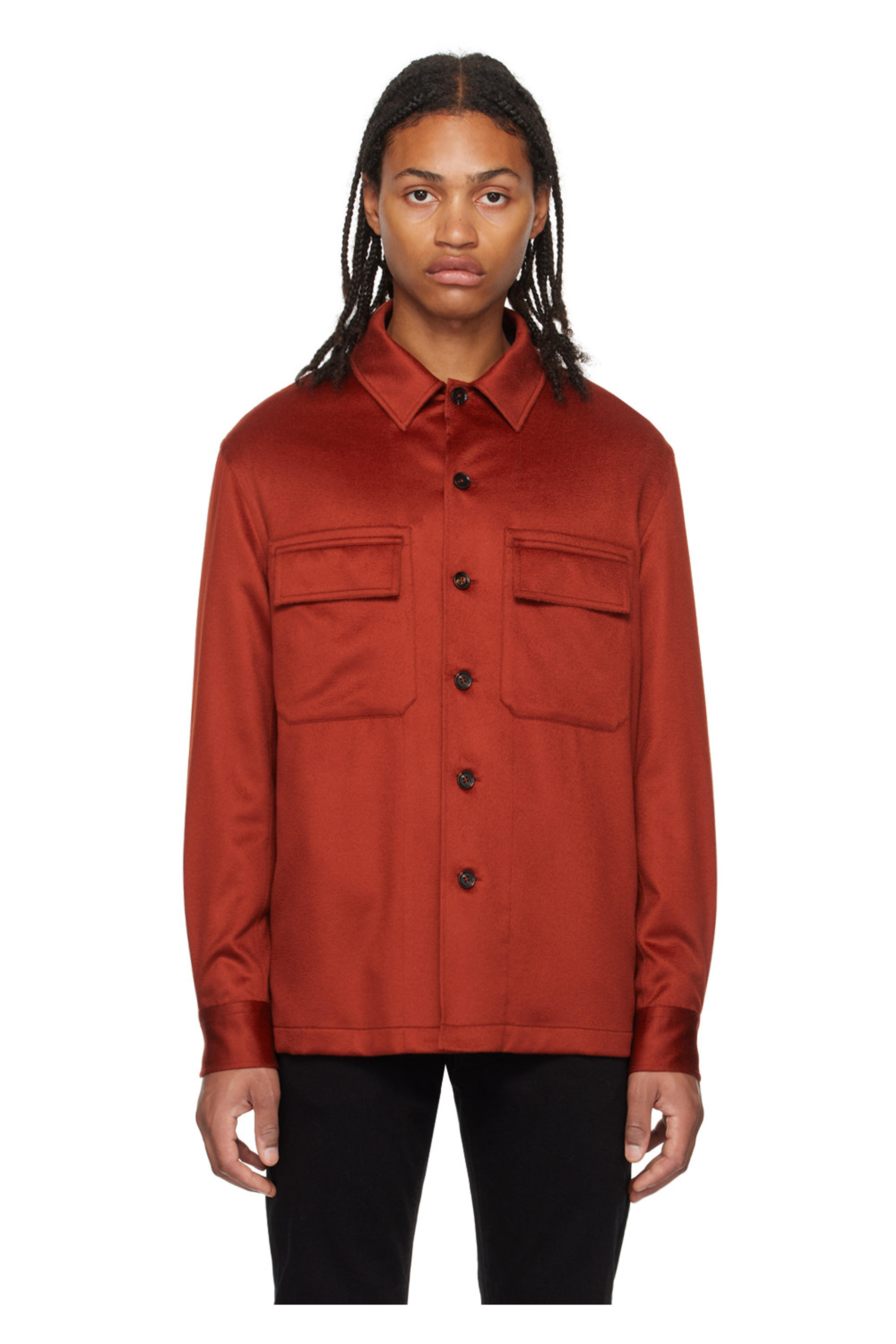 ZEGNA: Orange Button Shirt | SSENSE