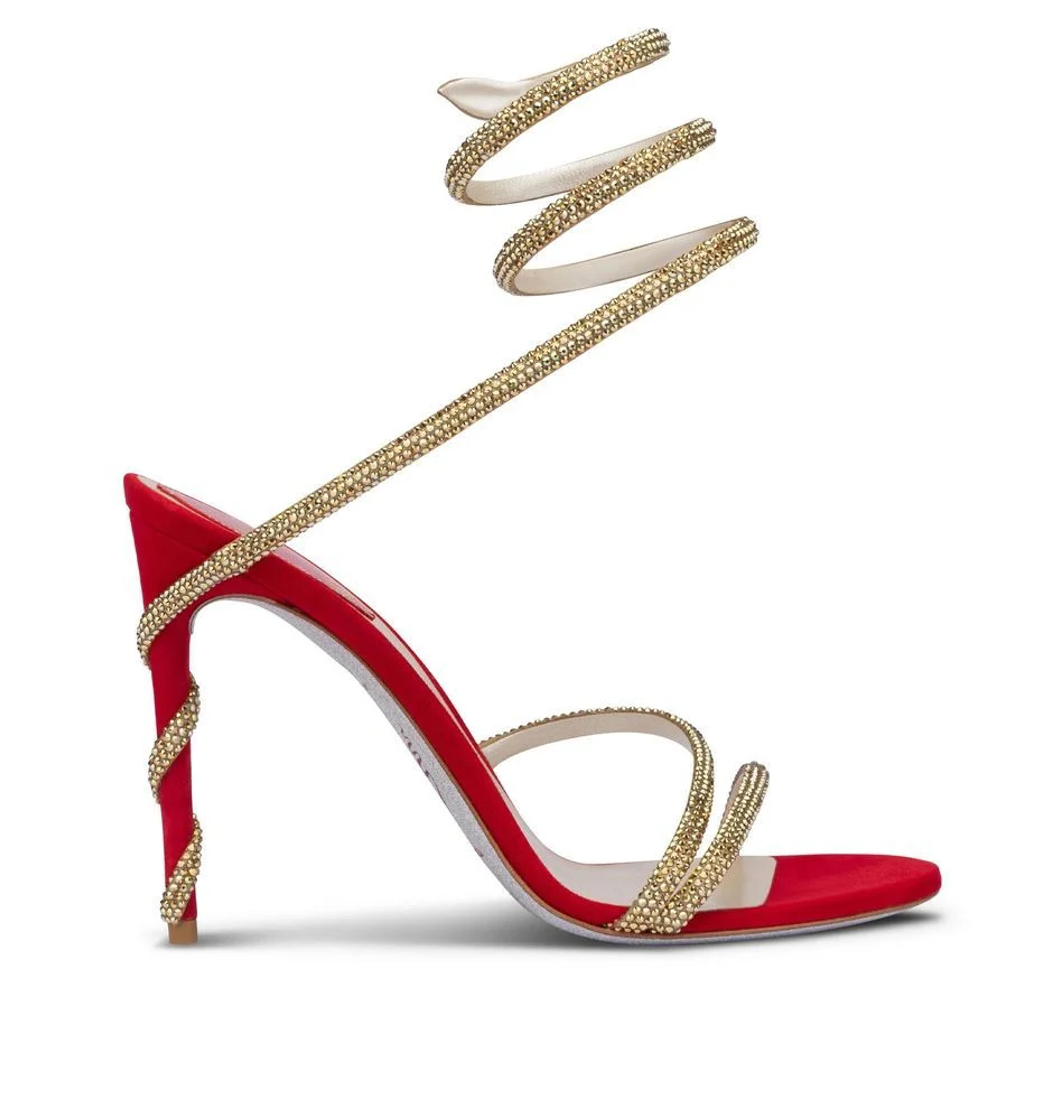 Red jewel sandal with heel MARGOT | Caovilla store