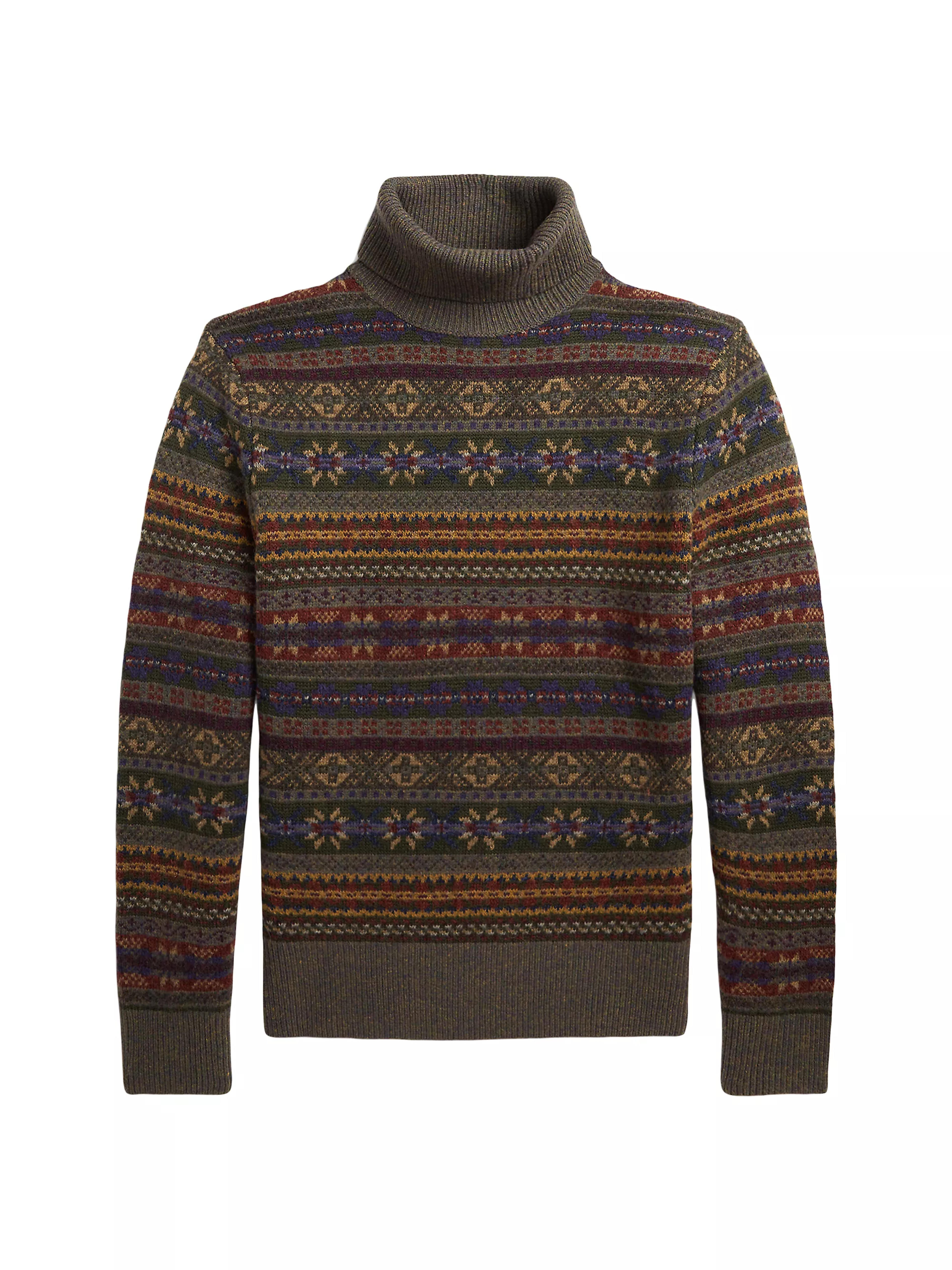 Shop Polo Ralph Lauren Fair Isle-Inspired Wool Turtleneck Sweater | Saks Fifth Avenue