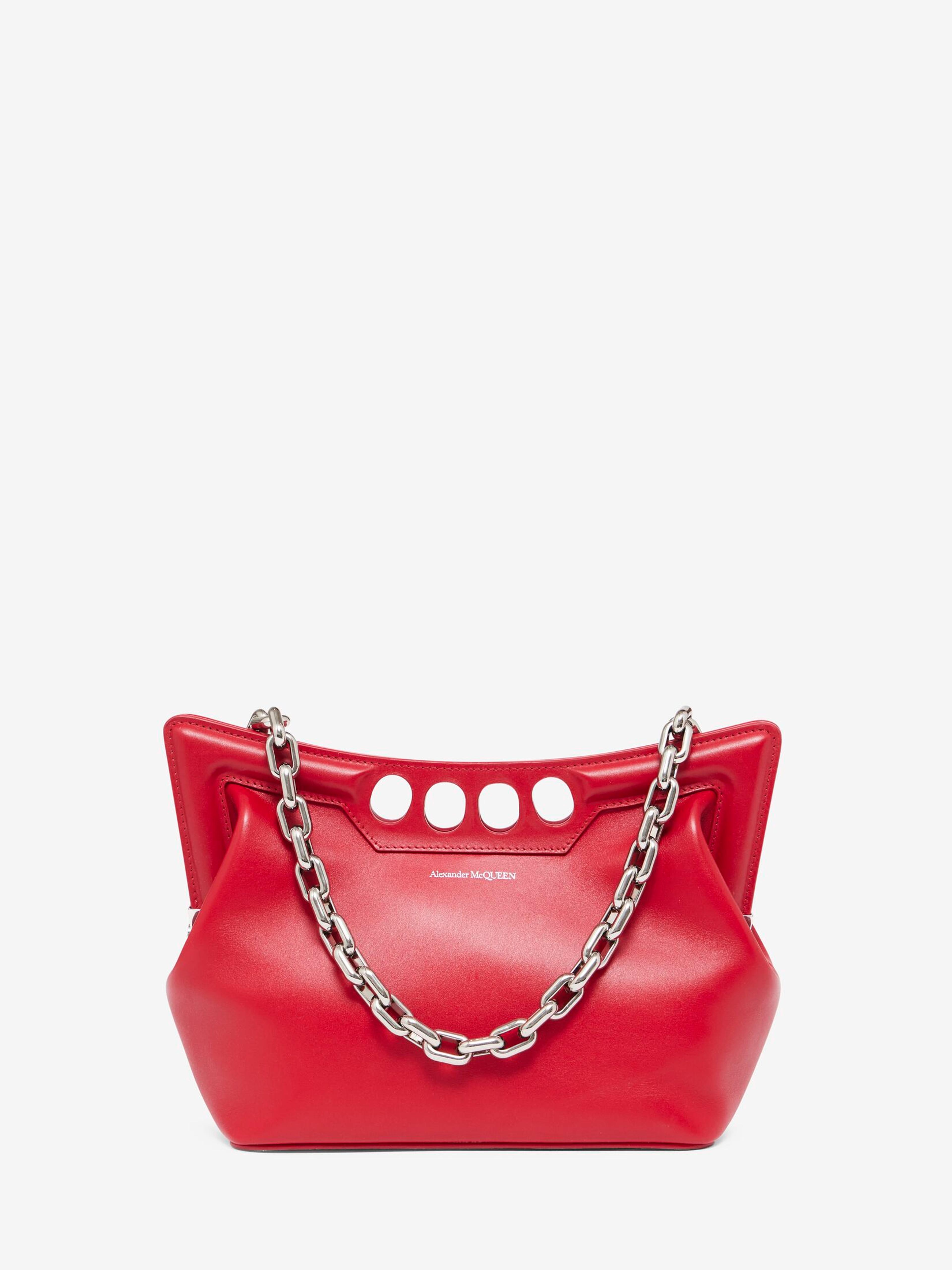 The Peak Bag Small in Welsh Red | Alexander McQueen US