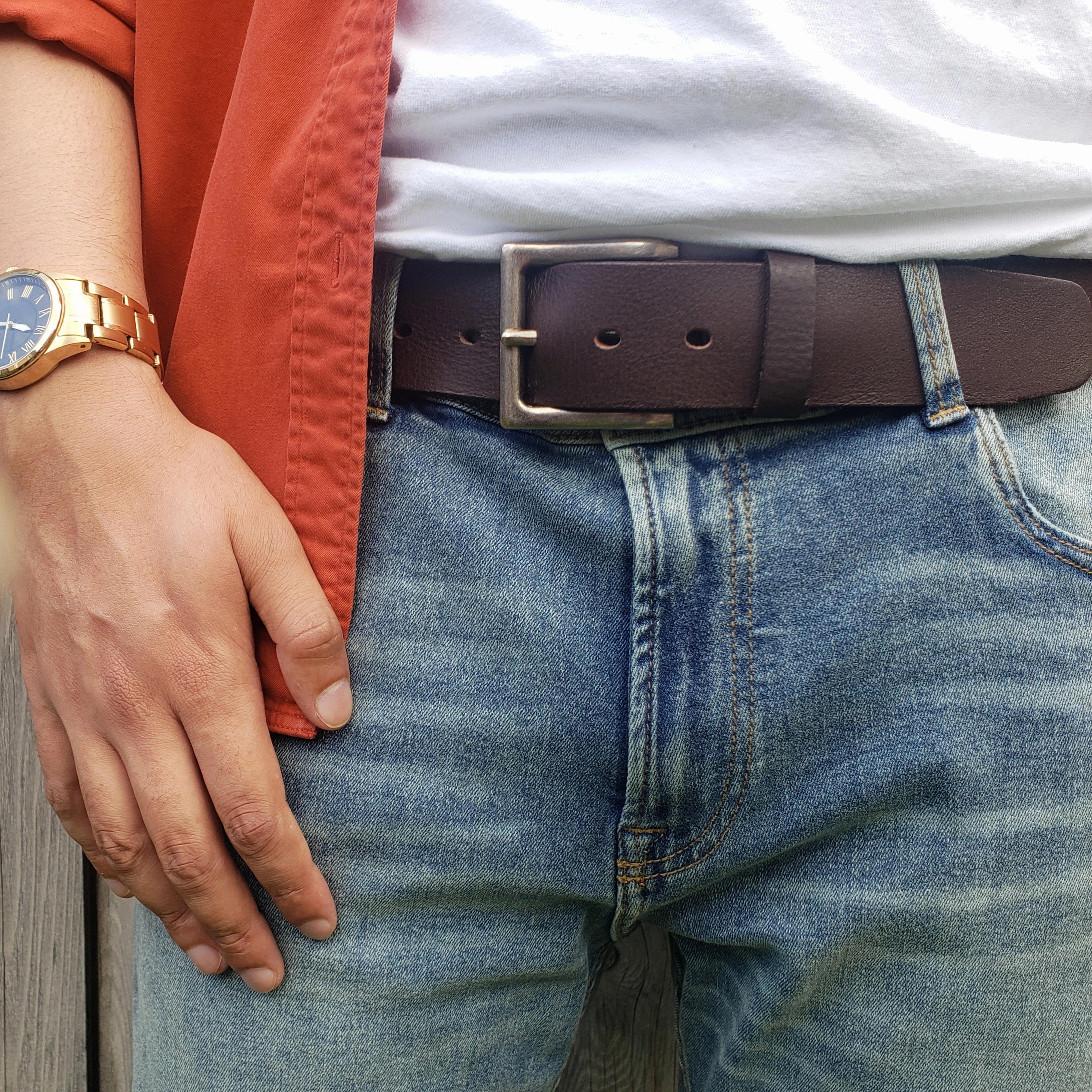 Leather Belt Classic Brown Casual HANDCRAFTED 100% FULL GRAIN - Etsy