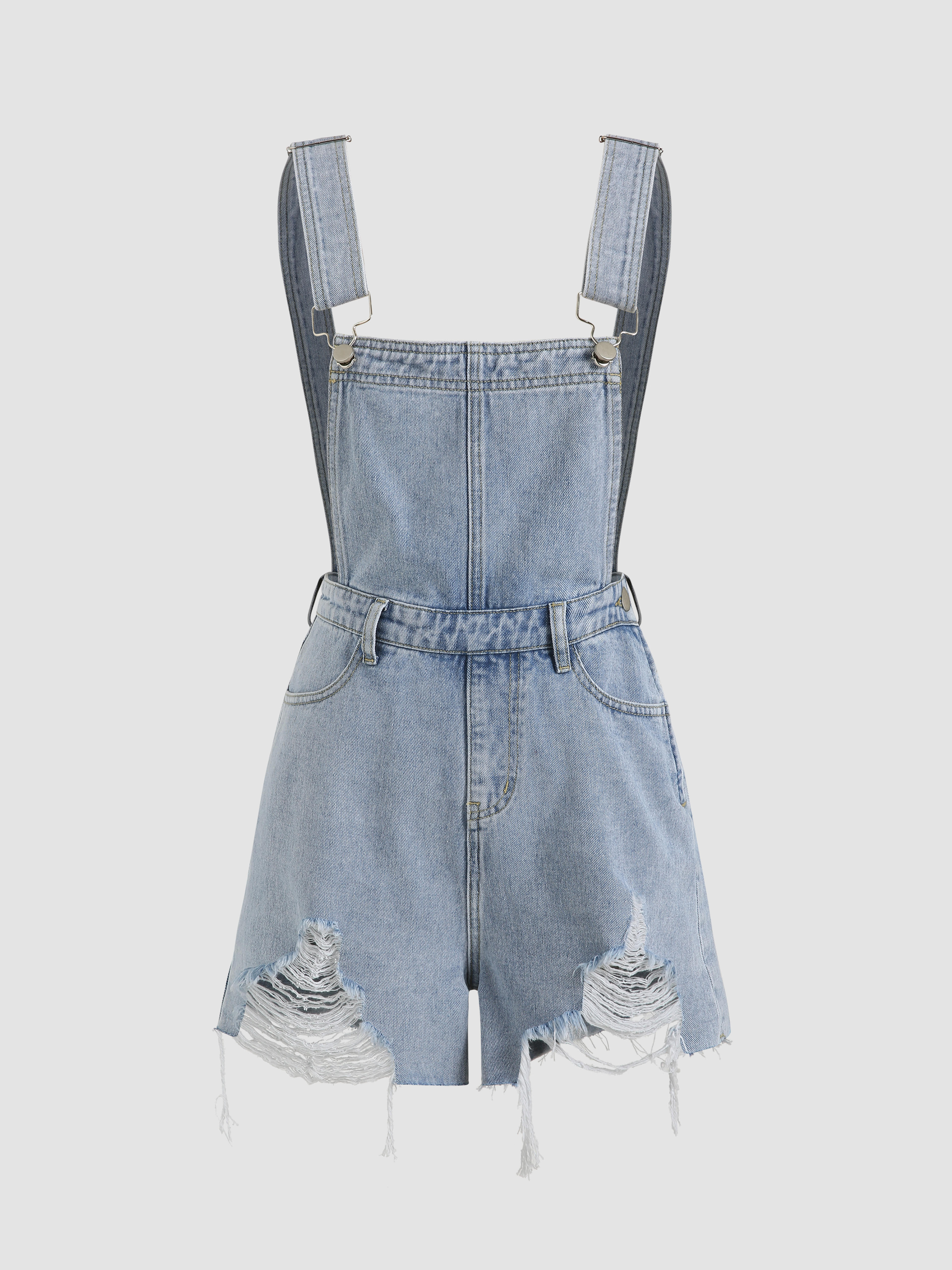 Ripped Denim Playsuit - Cider