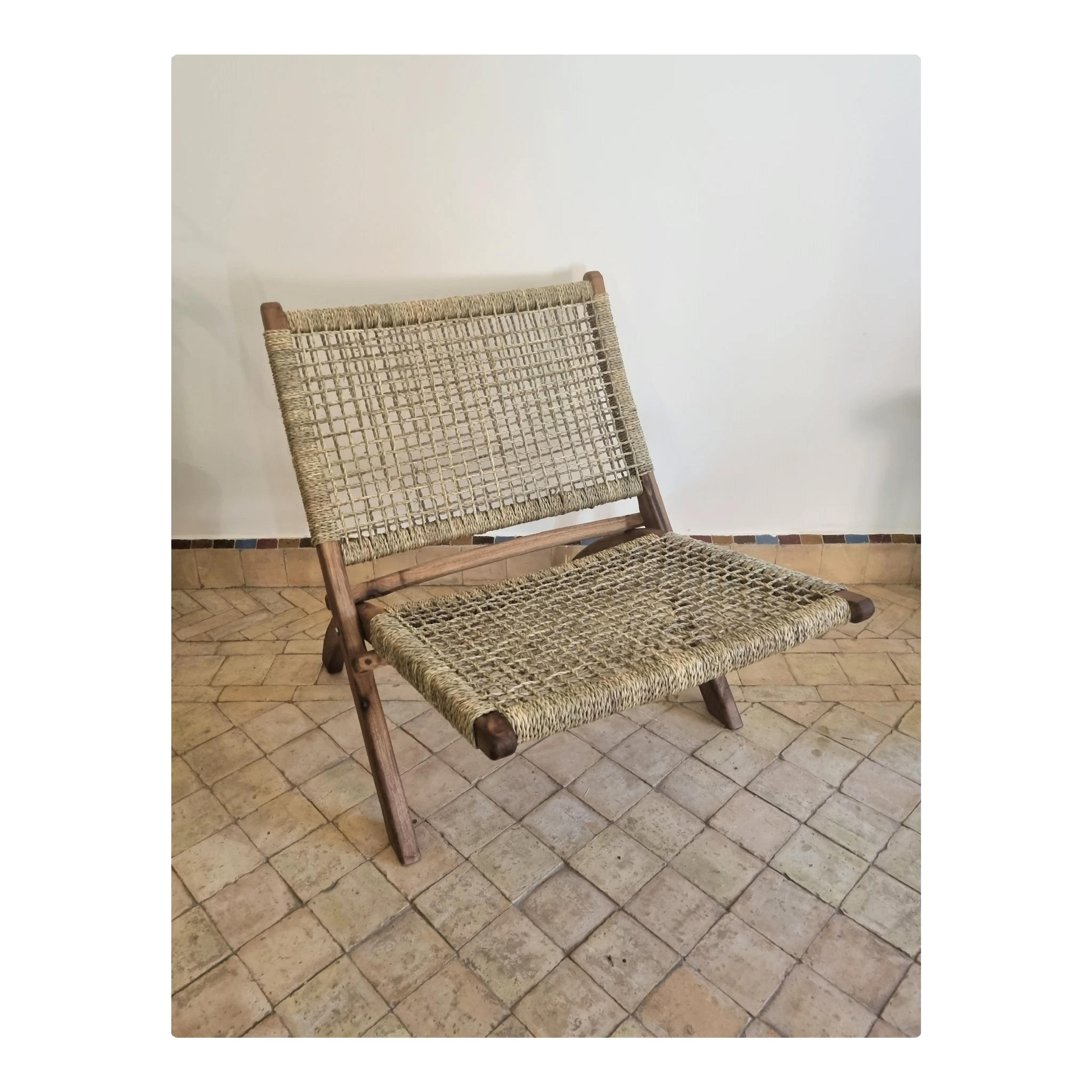 Moroccan armchair artisanal in drowned wood