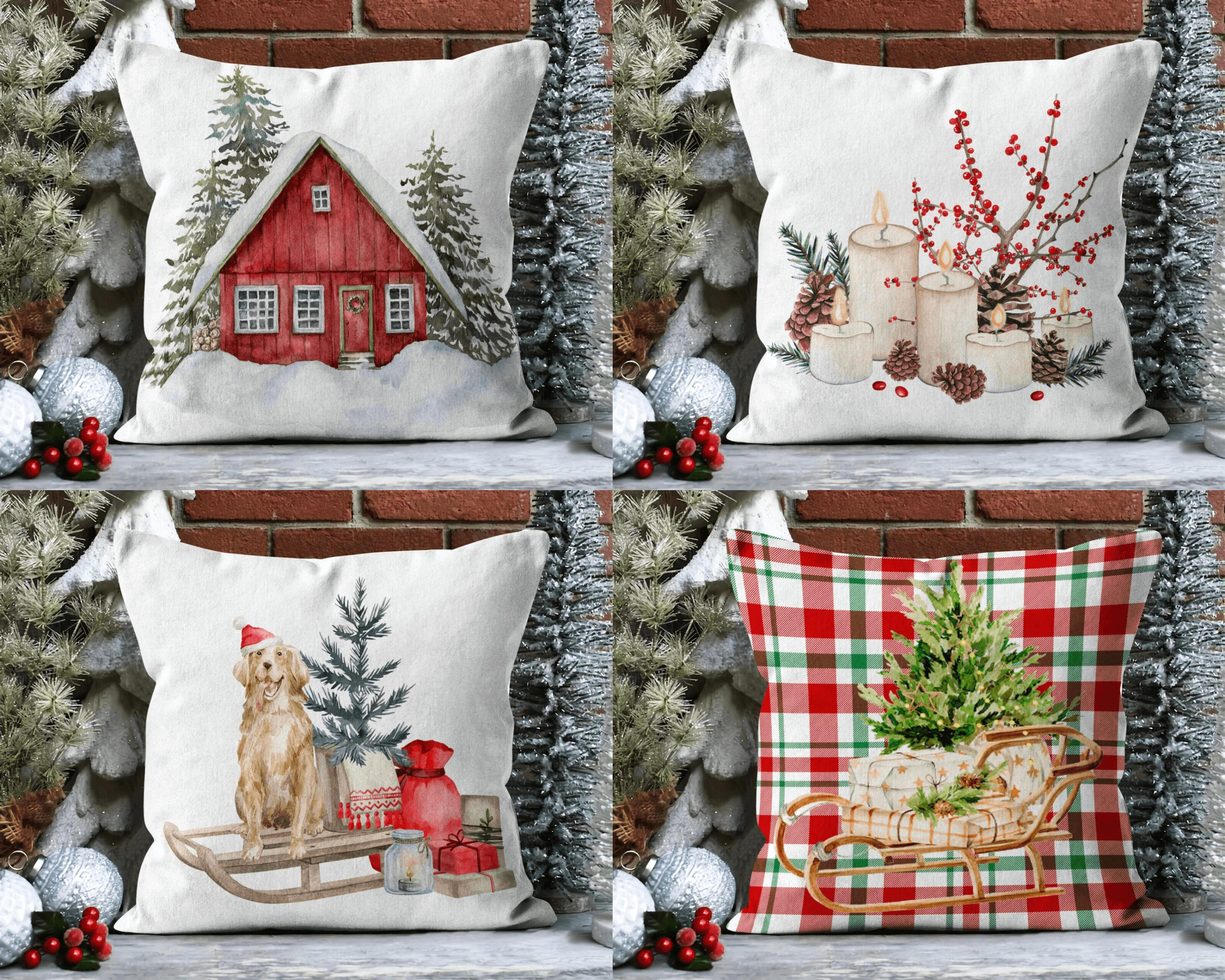 Winter Throw Pillow Cover Cozy Home Cushion Cover Christmas