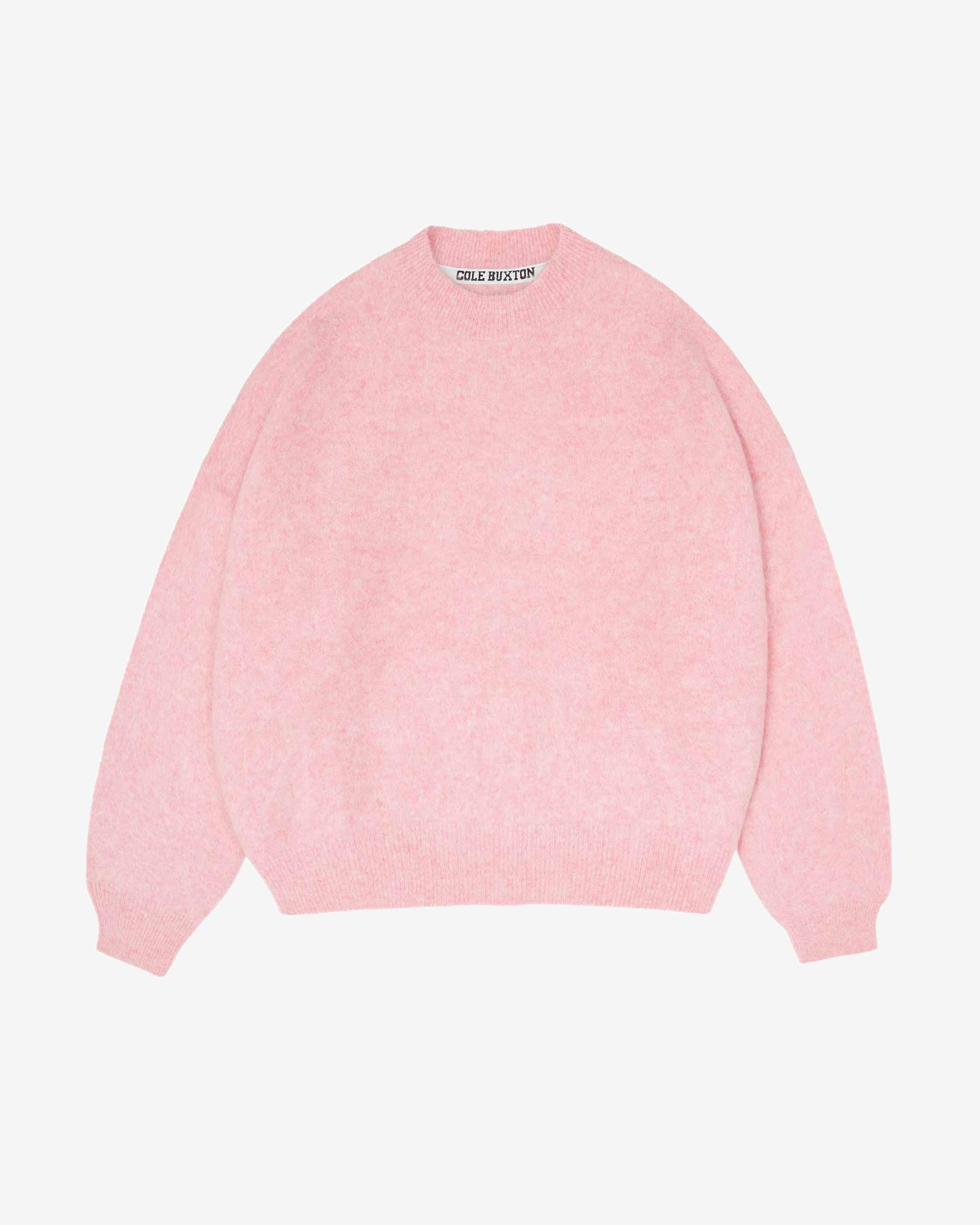 Cole Buxton | Alpaca Knit Sweater | Unisex | Alpaca | Hand Brushed | Pink