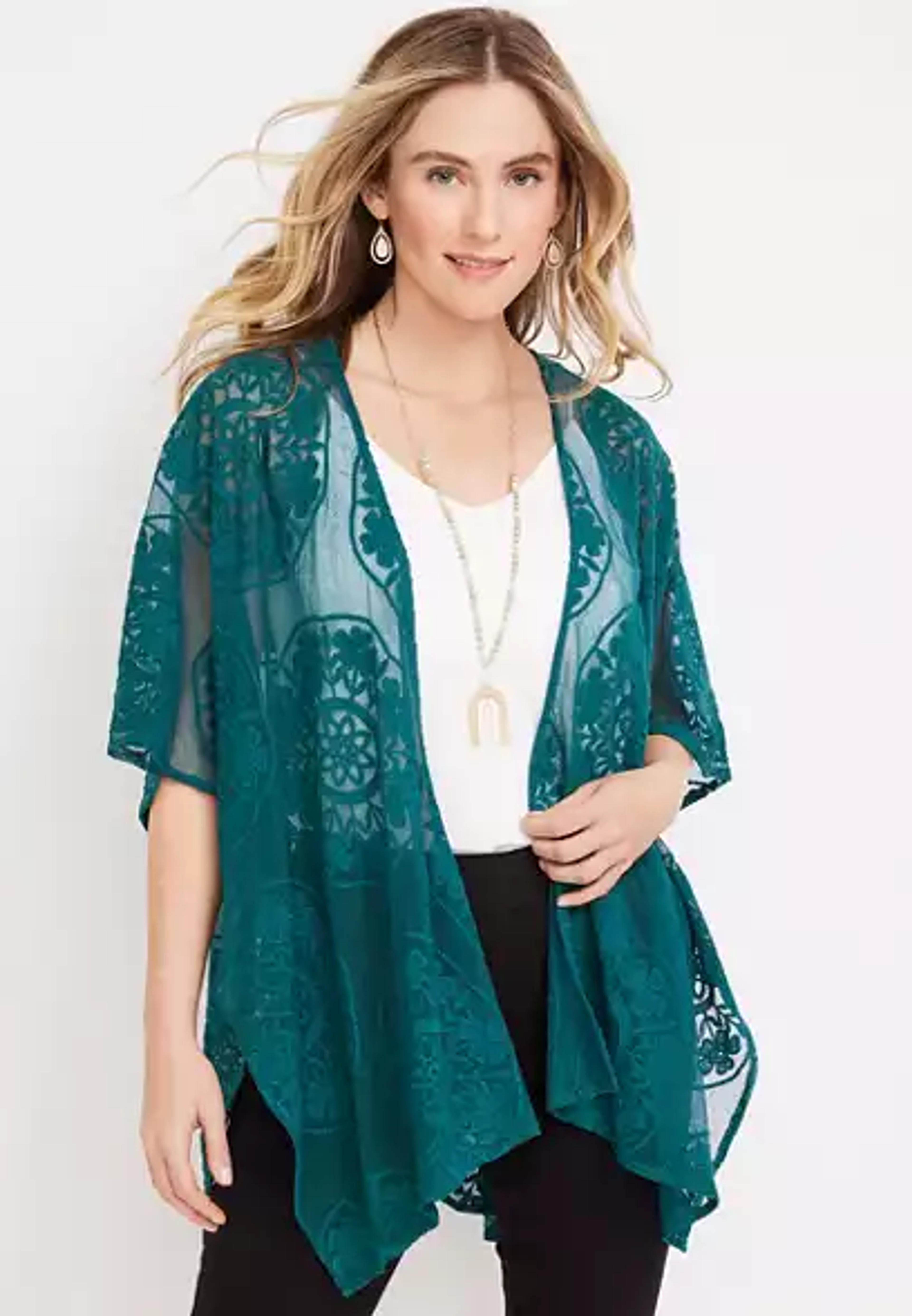 Lace Embroidered Kimono | maurices