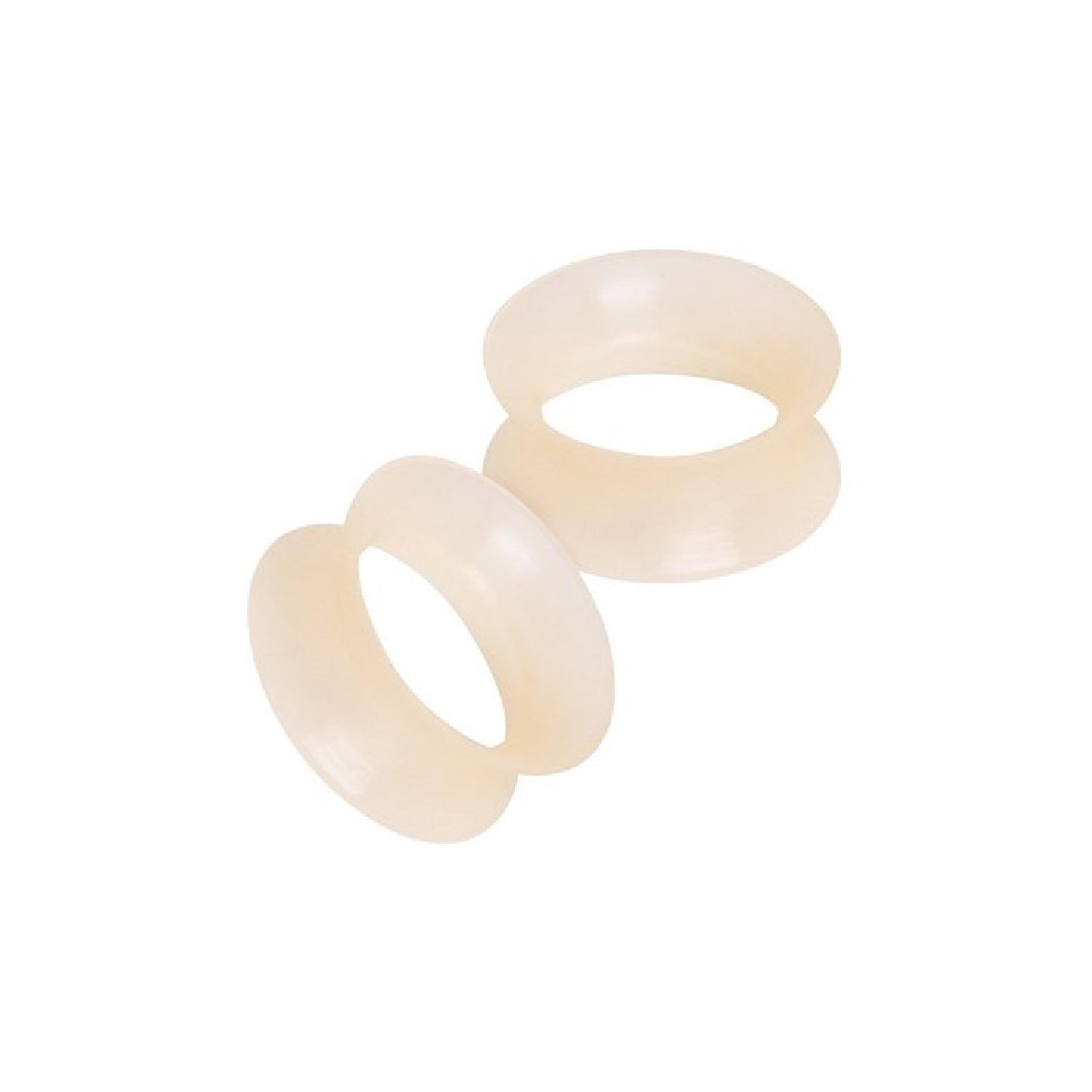 Ultra Thin Silicone Double Flared Flesh Tone Tunnel Plugs, Sold as a Pair (6mm (2GA))