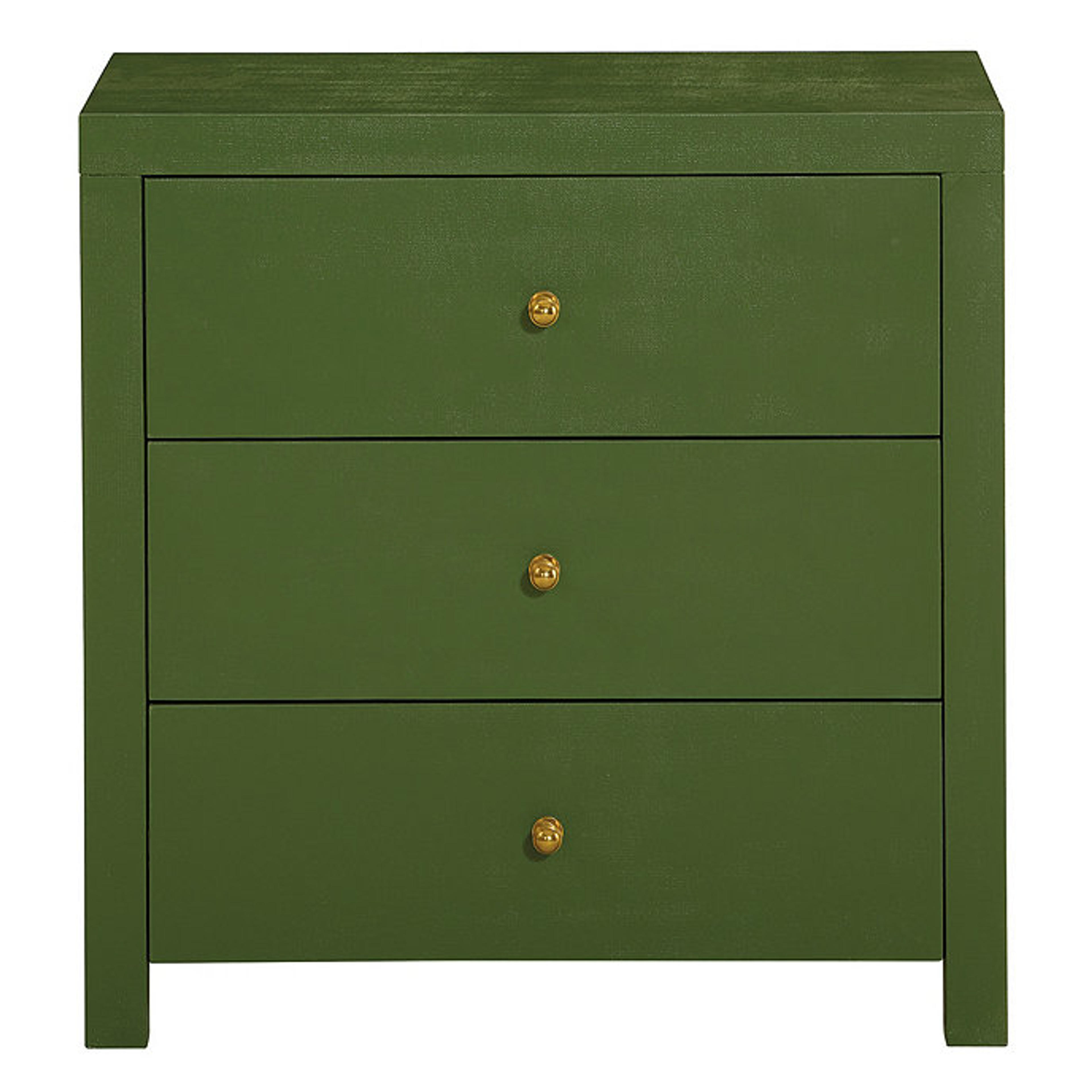 Santone 3 Drawer Nightstand in Moss Green