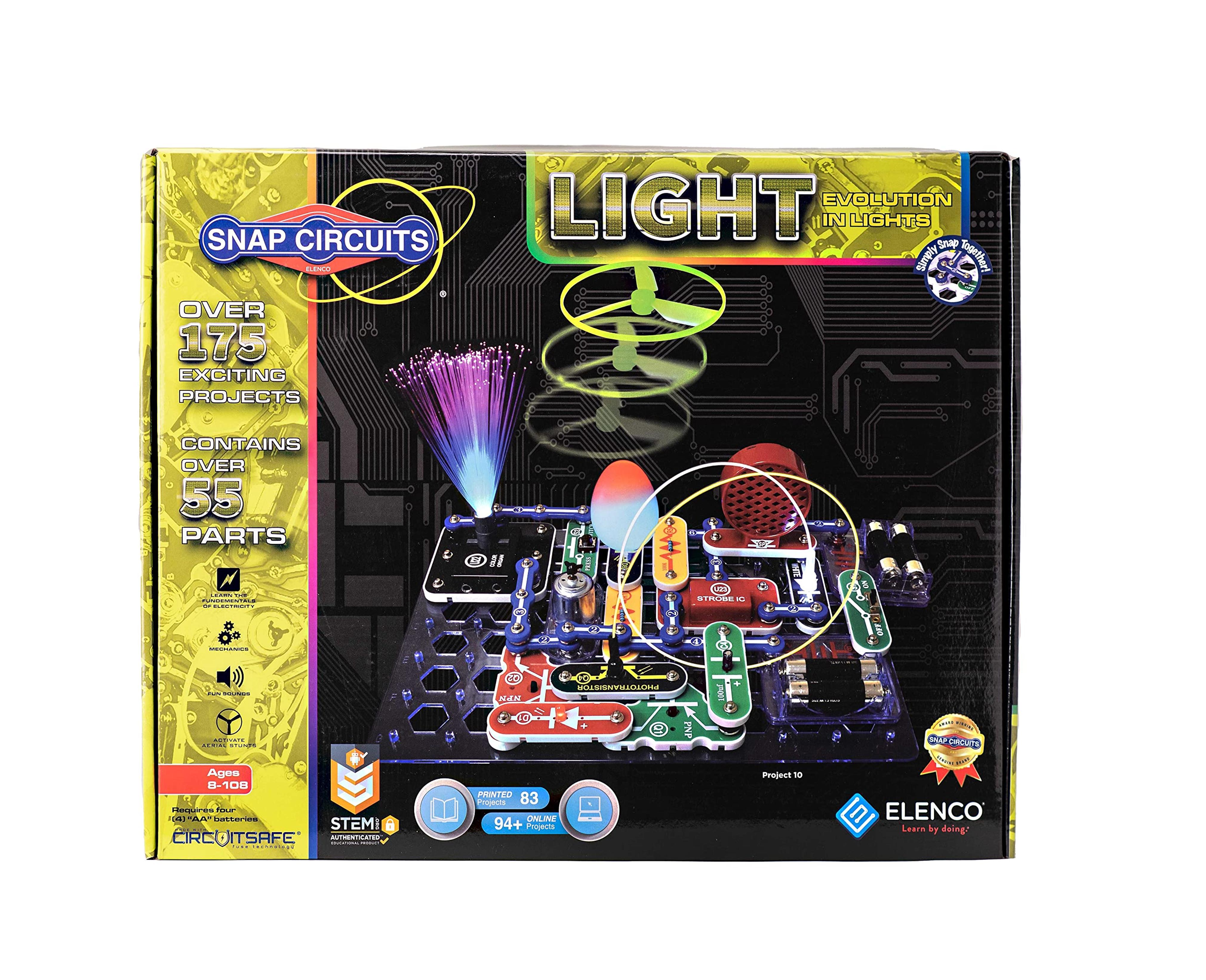 Amazon.com: Snap Circuits LIGHT Electronics Exploration Kit | Over 175 Exciting STEM Projects | Full Color Project Manual | 55+ Snap Circuits Parts | STEM Educational Toys for Kids 8+,Multi : Toys & Games