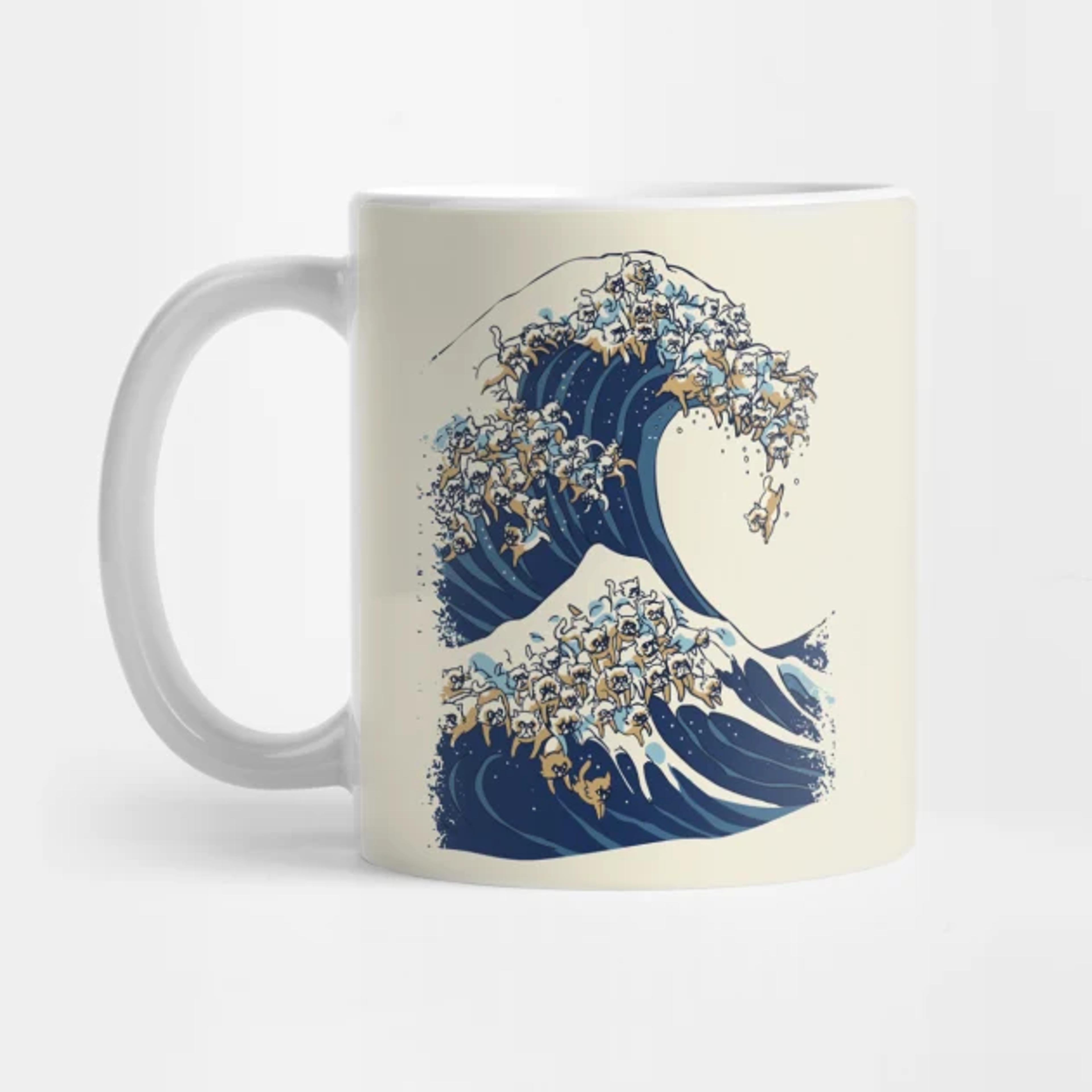 The Great wave of Cat - Cat - Mug | TeePublic