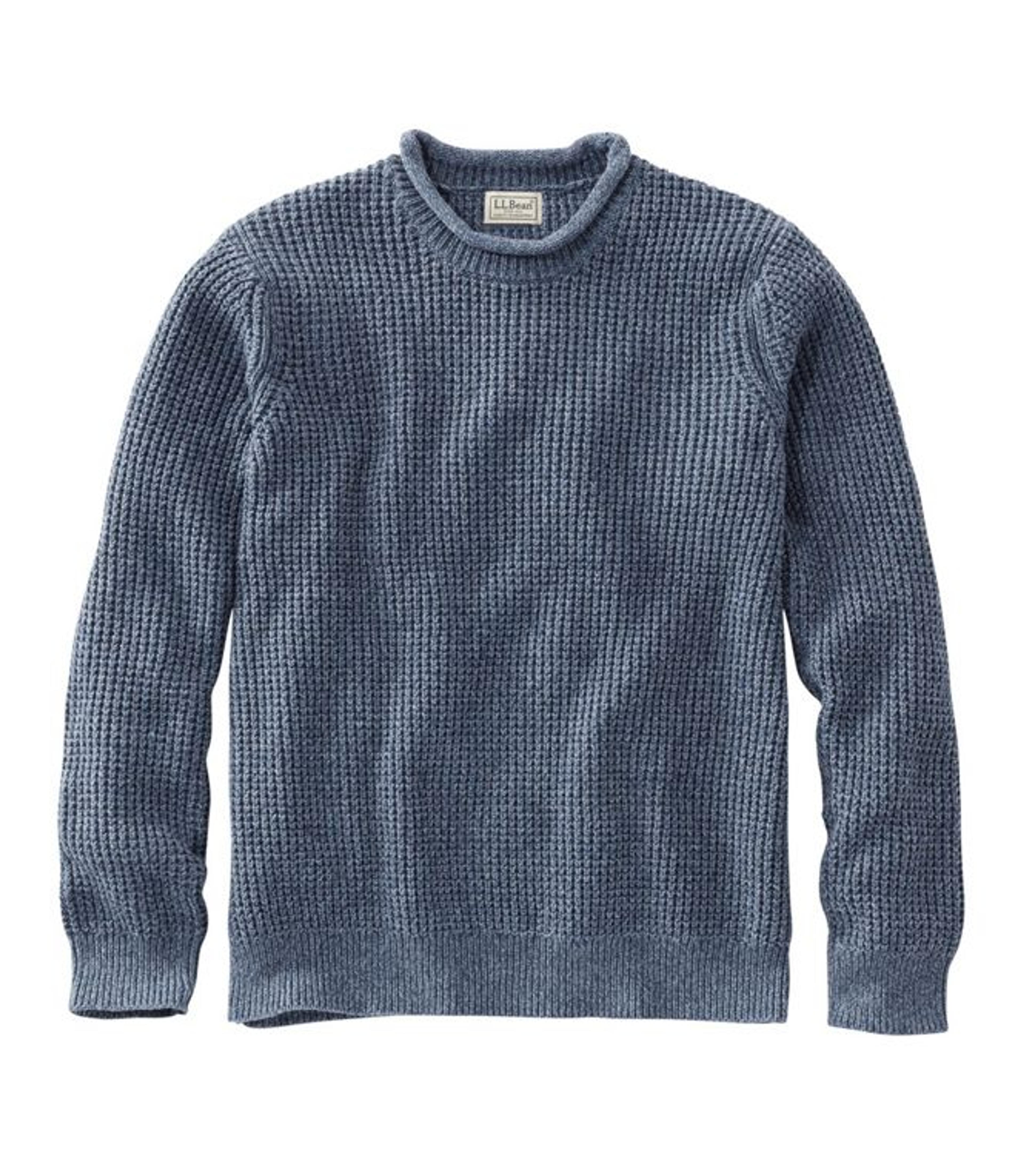 Men's L.L.Bean Organic Cotton Waffle Sweater, Rollneck Crew | Sweaters at L.L.Bean