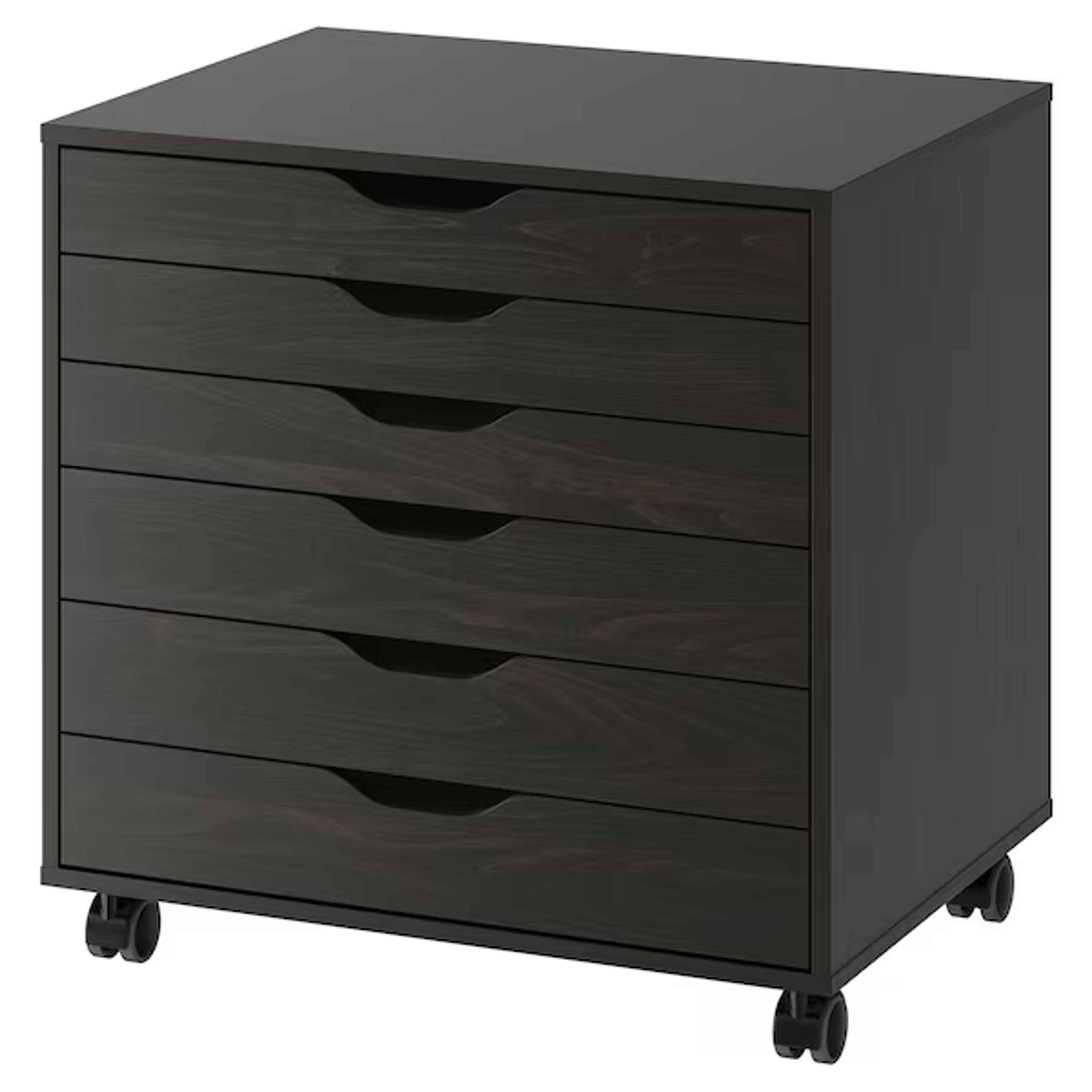 ALEX Drawer unit on casters, black-brown, 263/8x26" - IKEA