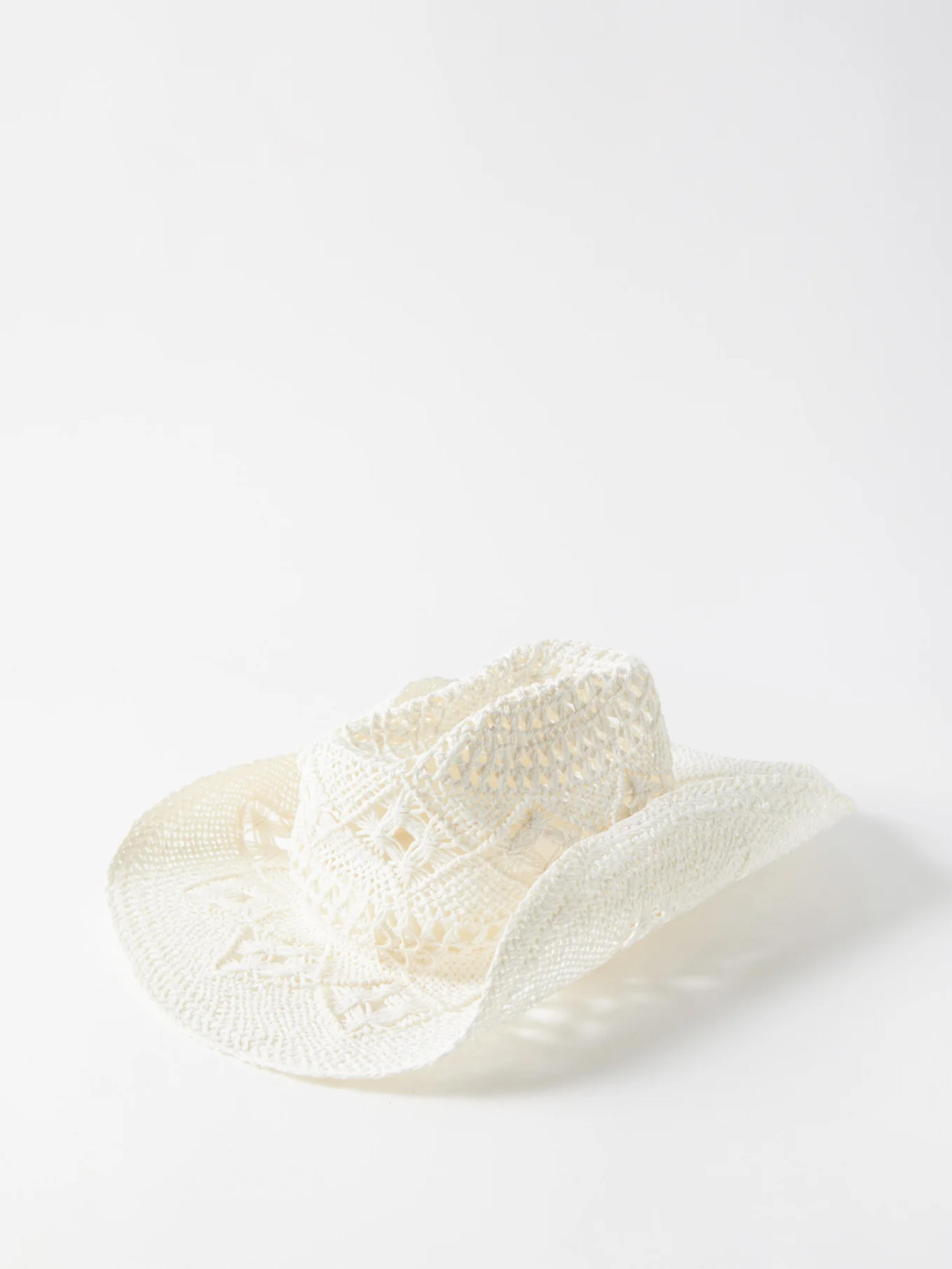 White Monogram-embroidered straw cowboy hat | Ruslan Baginskiy | MATCHESFASHION US