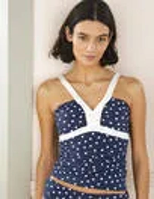 Boden Corsica V- Neck Tankini Top, French Navy, 12